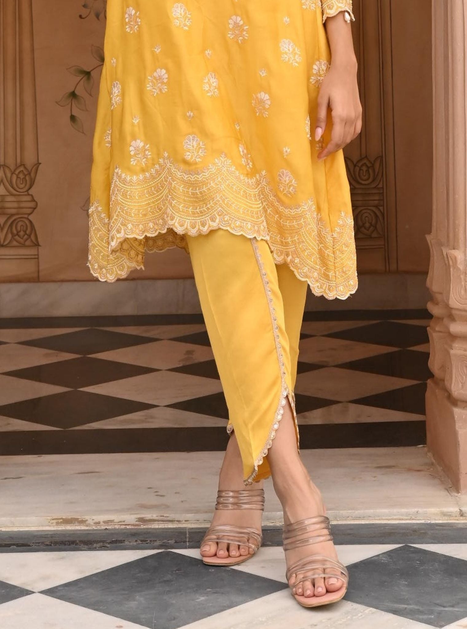 Mehar Pima Yellow Kurta Set