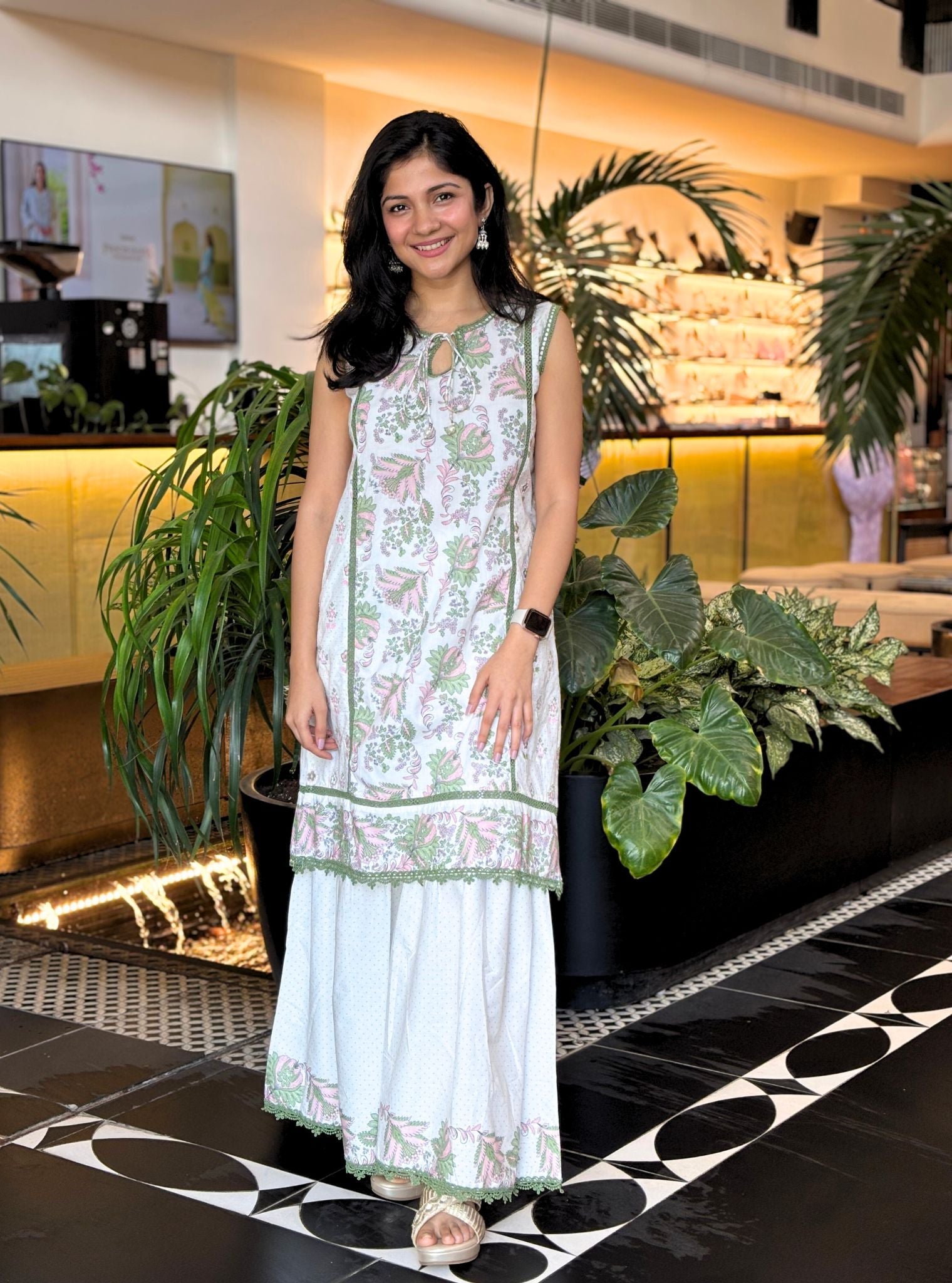 Sakura Supima Cotton Green Kurta Set