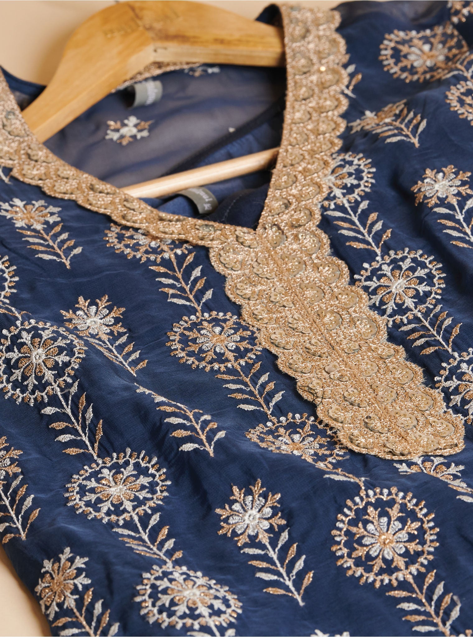 Surma Organza Navy Kurta Set