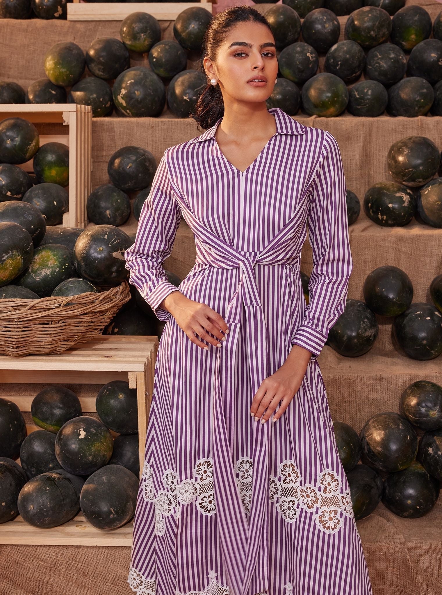 Natalie Pima Long Purple Dress