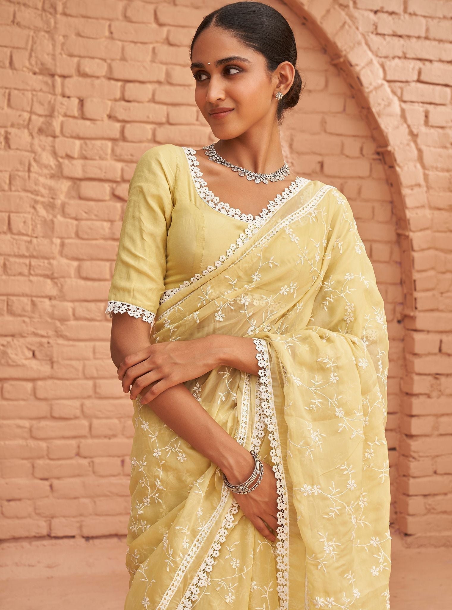 Romance Organza Lime Saree