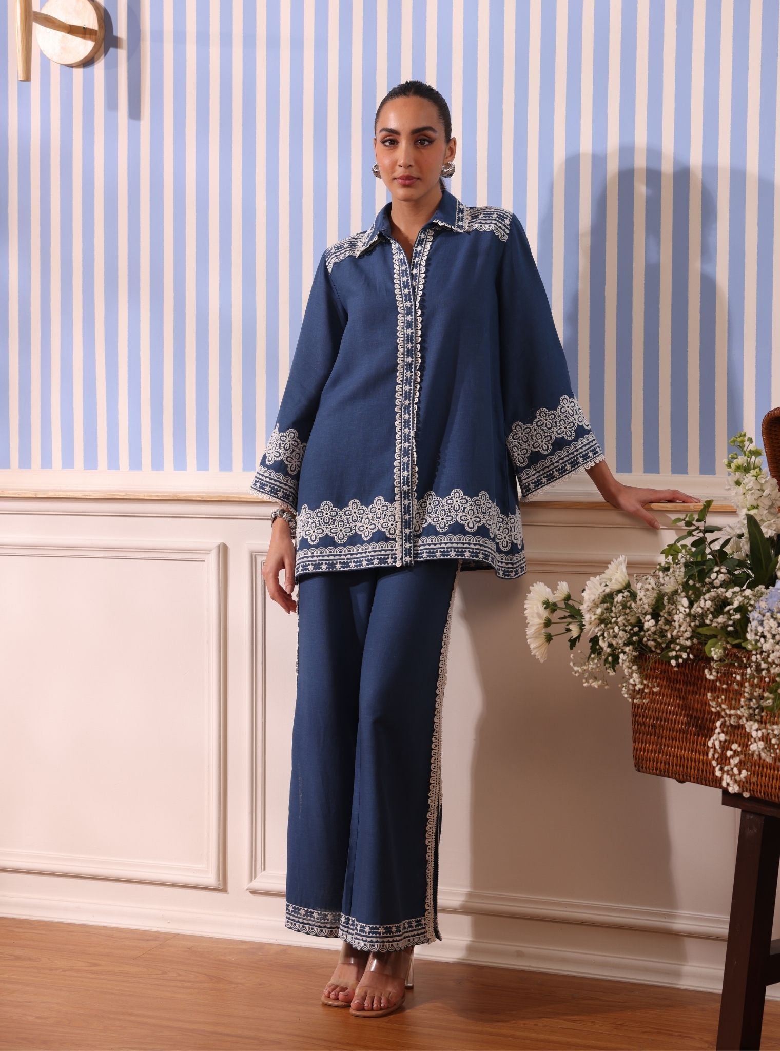 Ragnar Linen Navy Co-ord Set