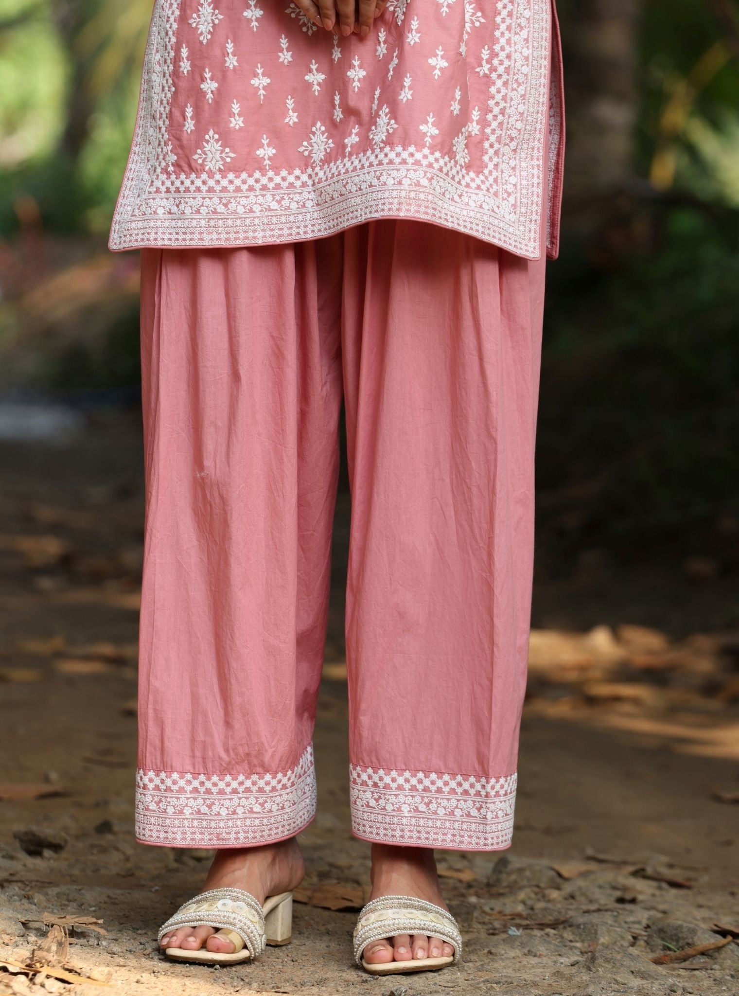 Sree Supima Cotton Salmon Pink Kurta Set