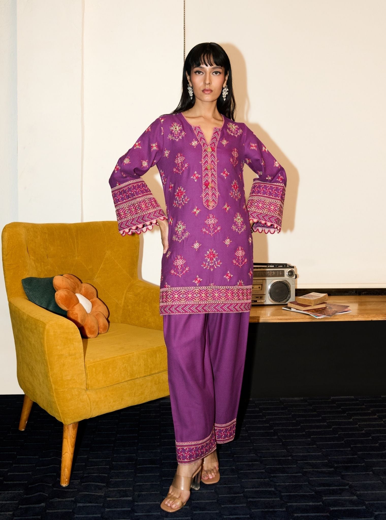 Colette Wool Purple Kurta Set