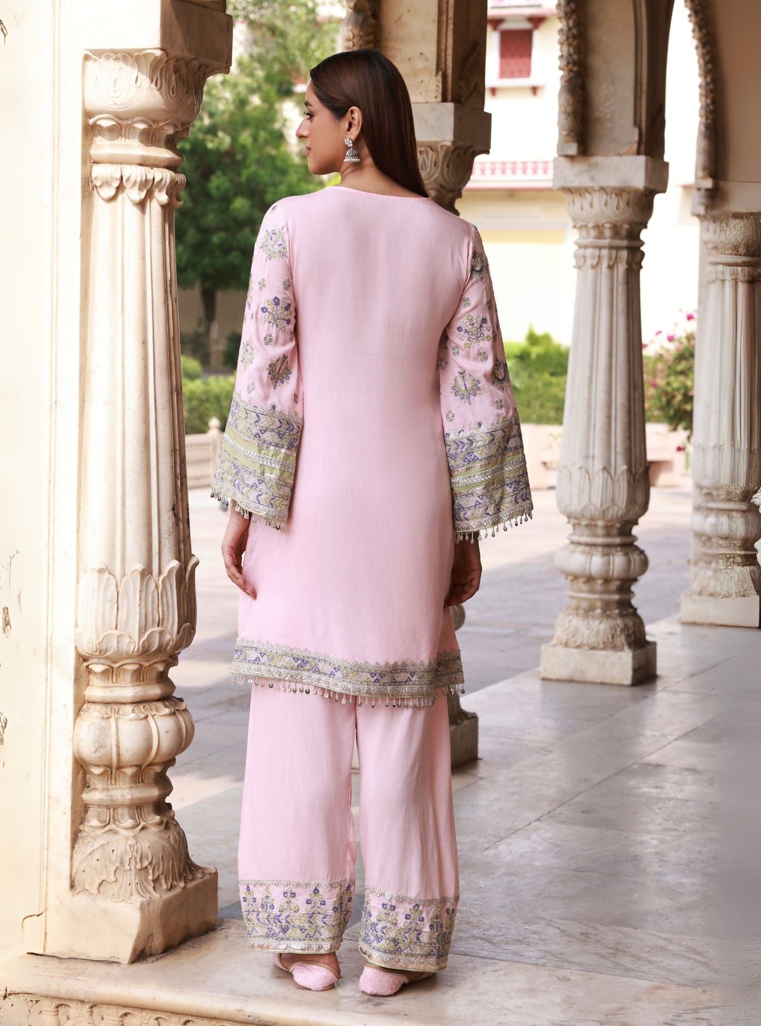 Noreya Lawn Pink Kurta With Farshi Salwar