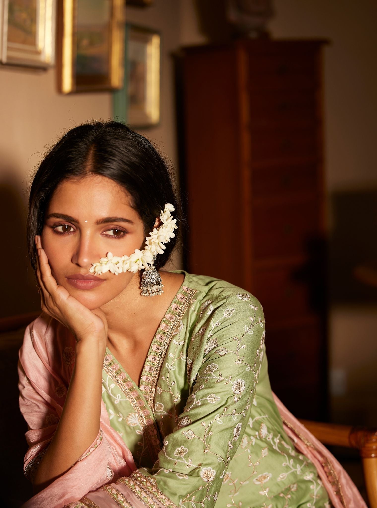 Drita Pima Green Kurta Set