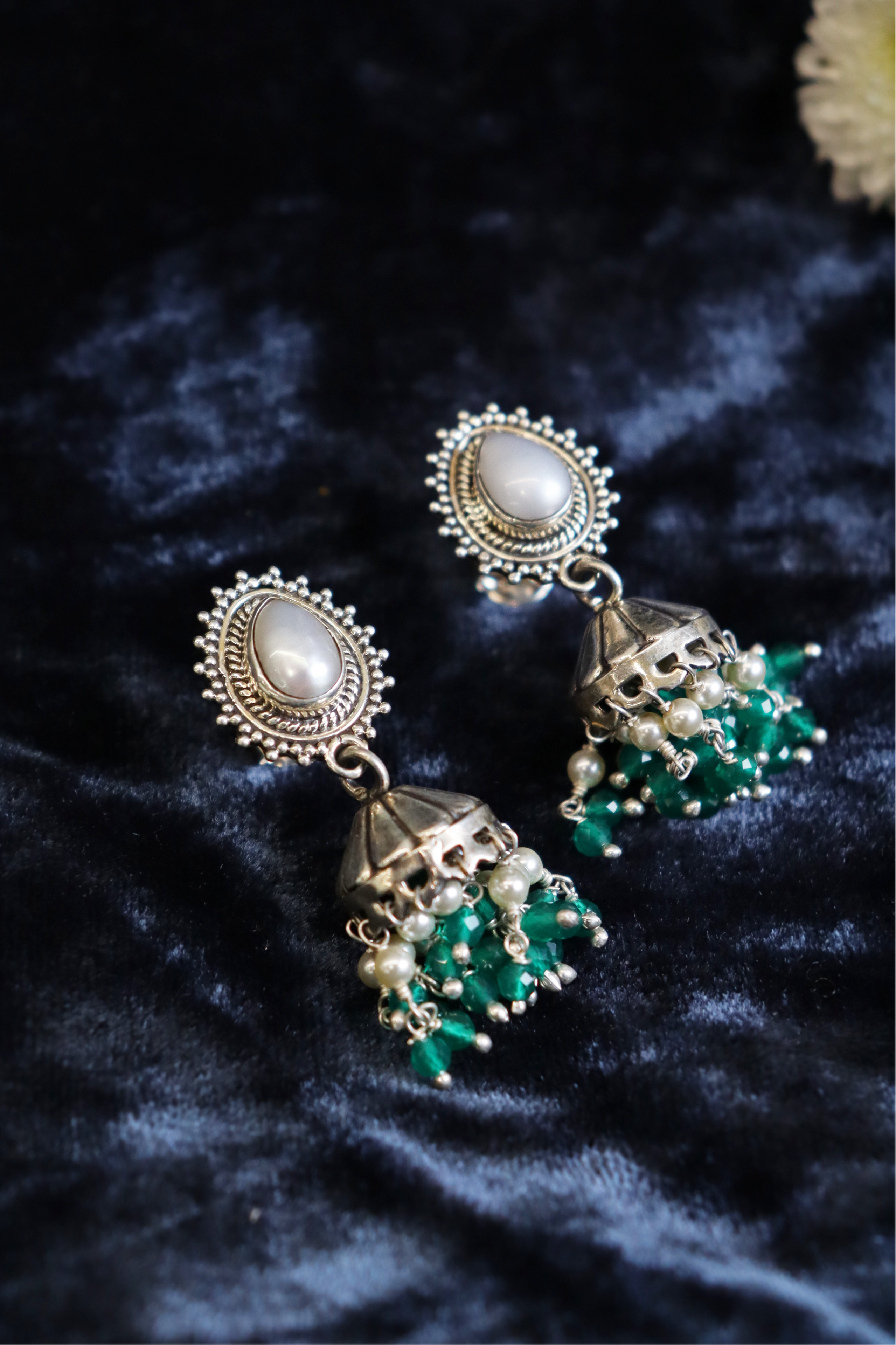 Pure Silver Gul L.Green Earrings