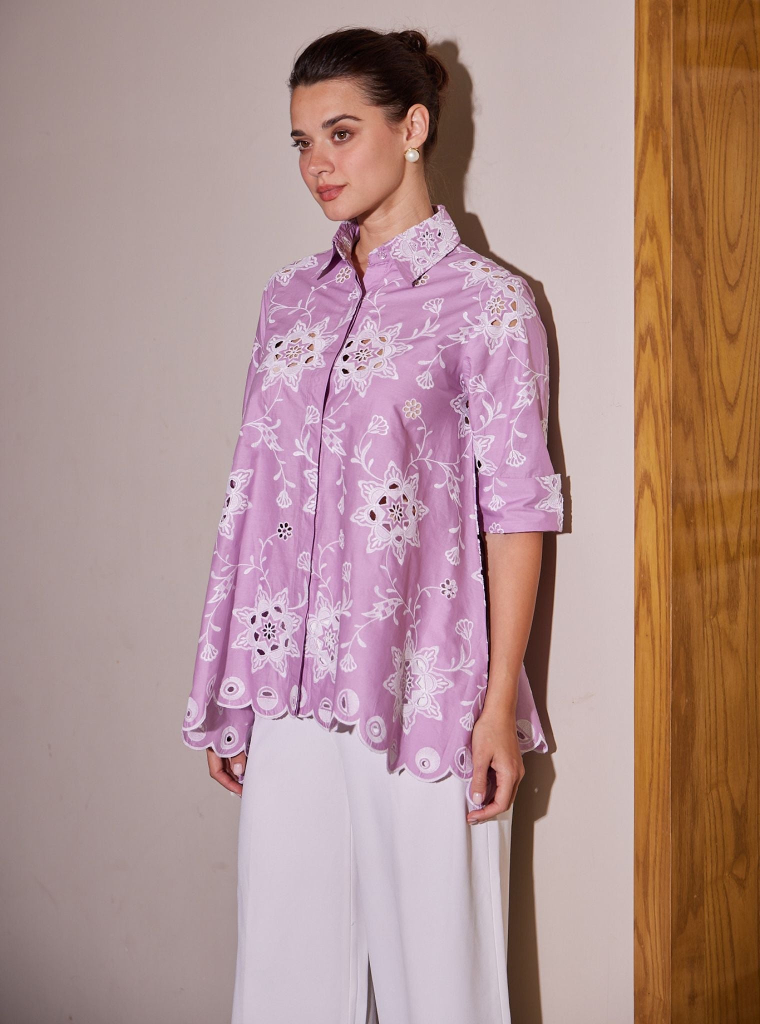 Eve Iconic Supima Cotton Lilac Shirt
