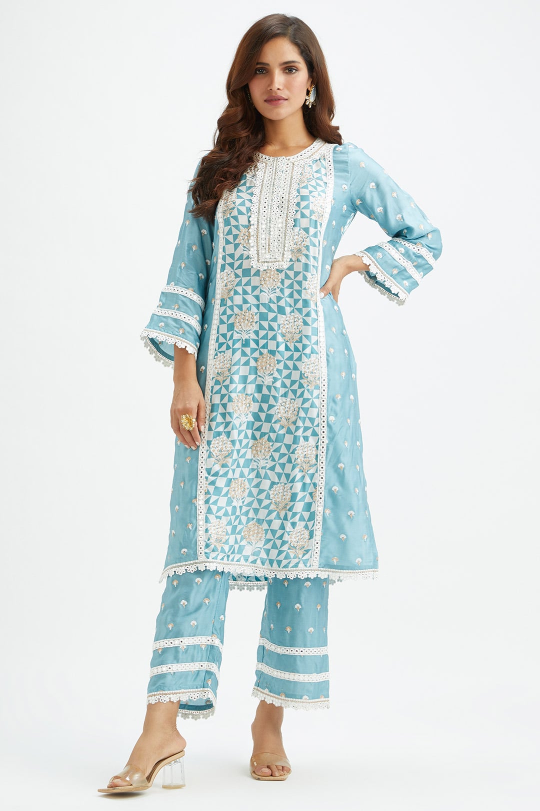Addle Teal Kurta