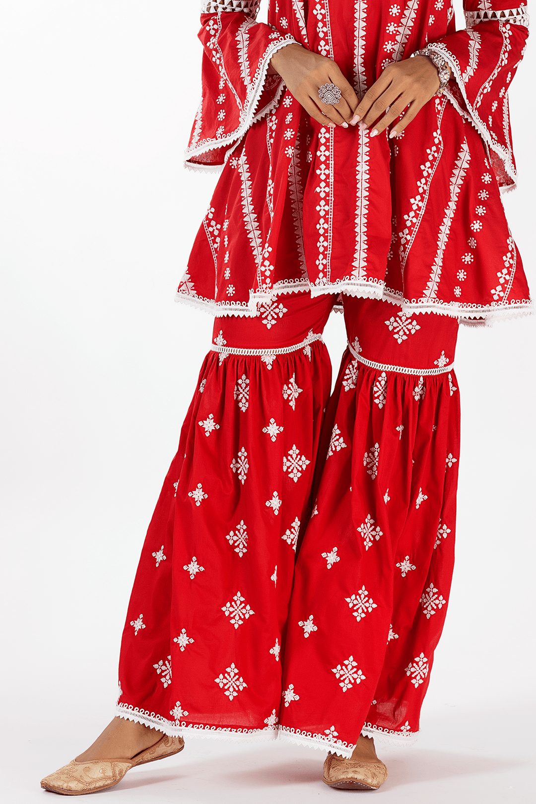 Mulmul Supima Cotton Arlo Red Garara