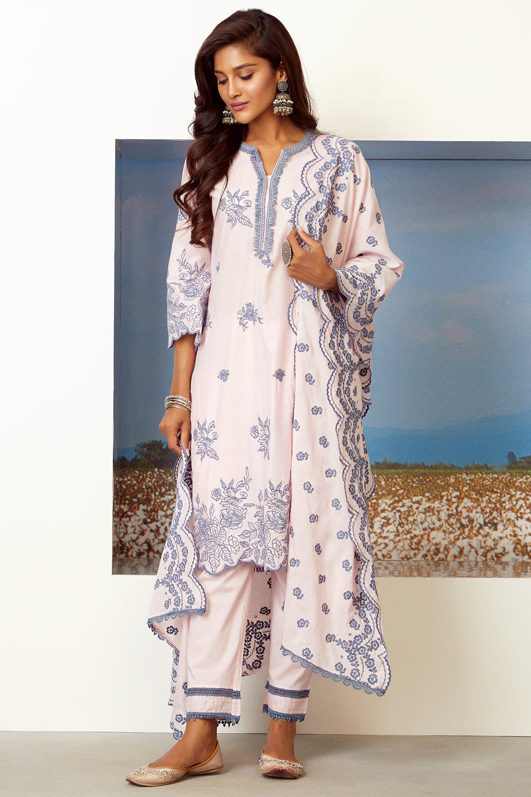 Azure Supima Cotton Kurta Set