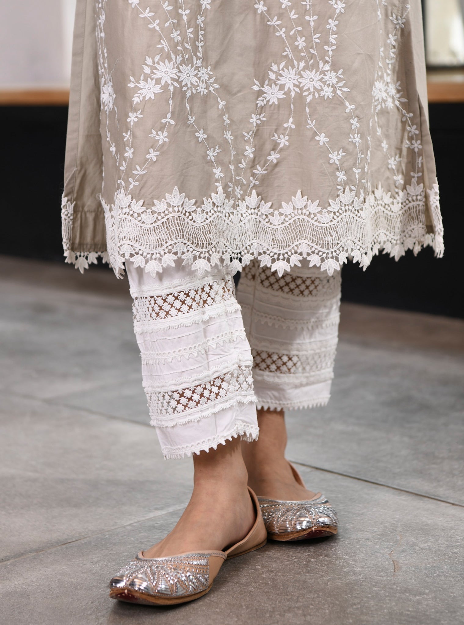 Cindy Supima Cotton Grey Kurta Set