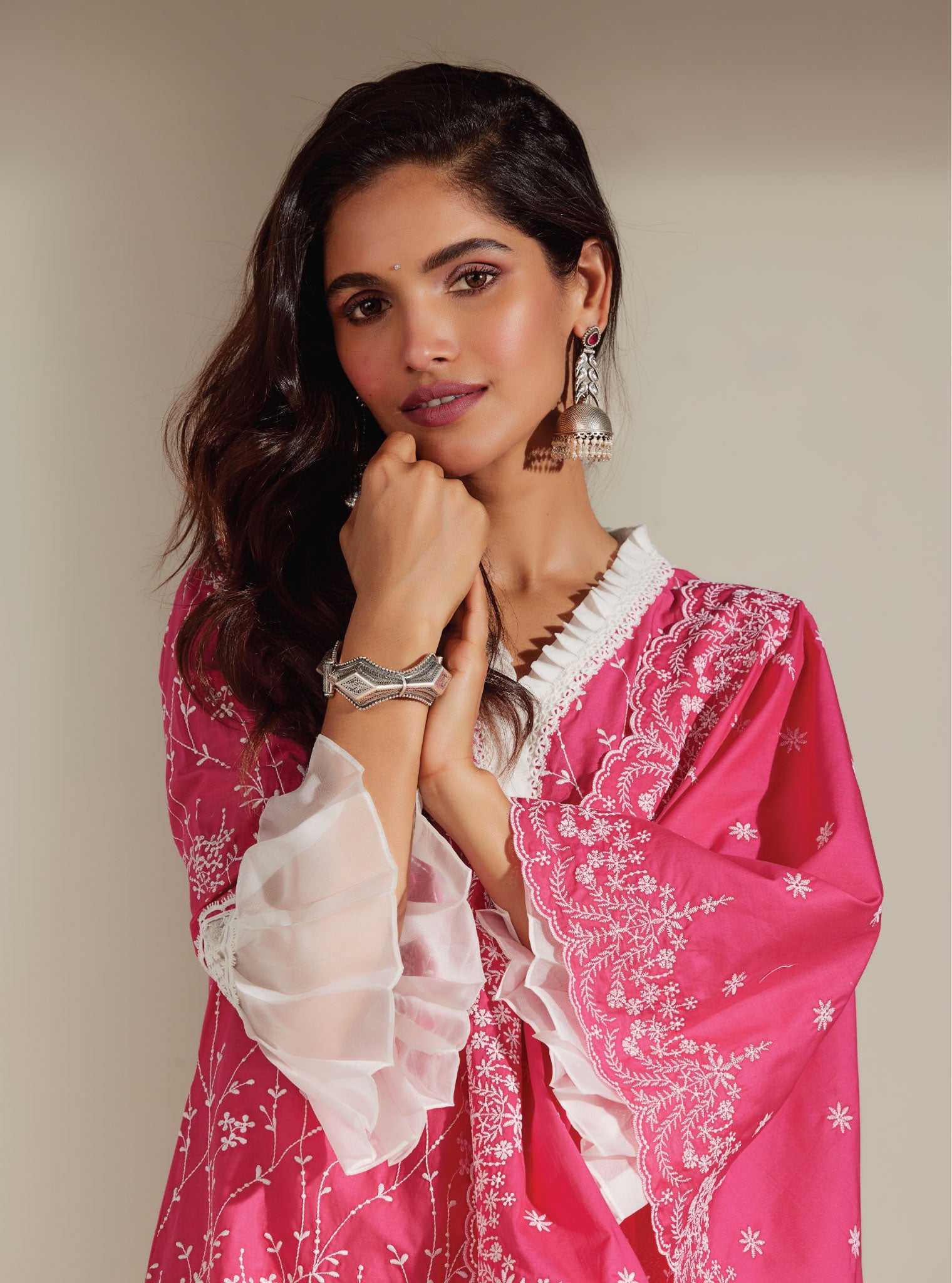 Mulmul Supima Cotton Carmen Pink Kurta