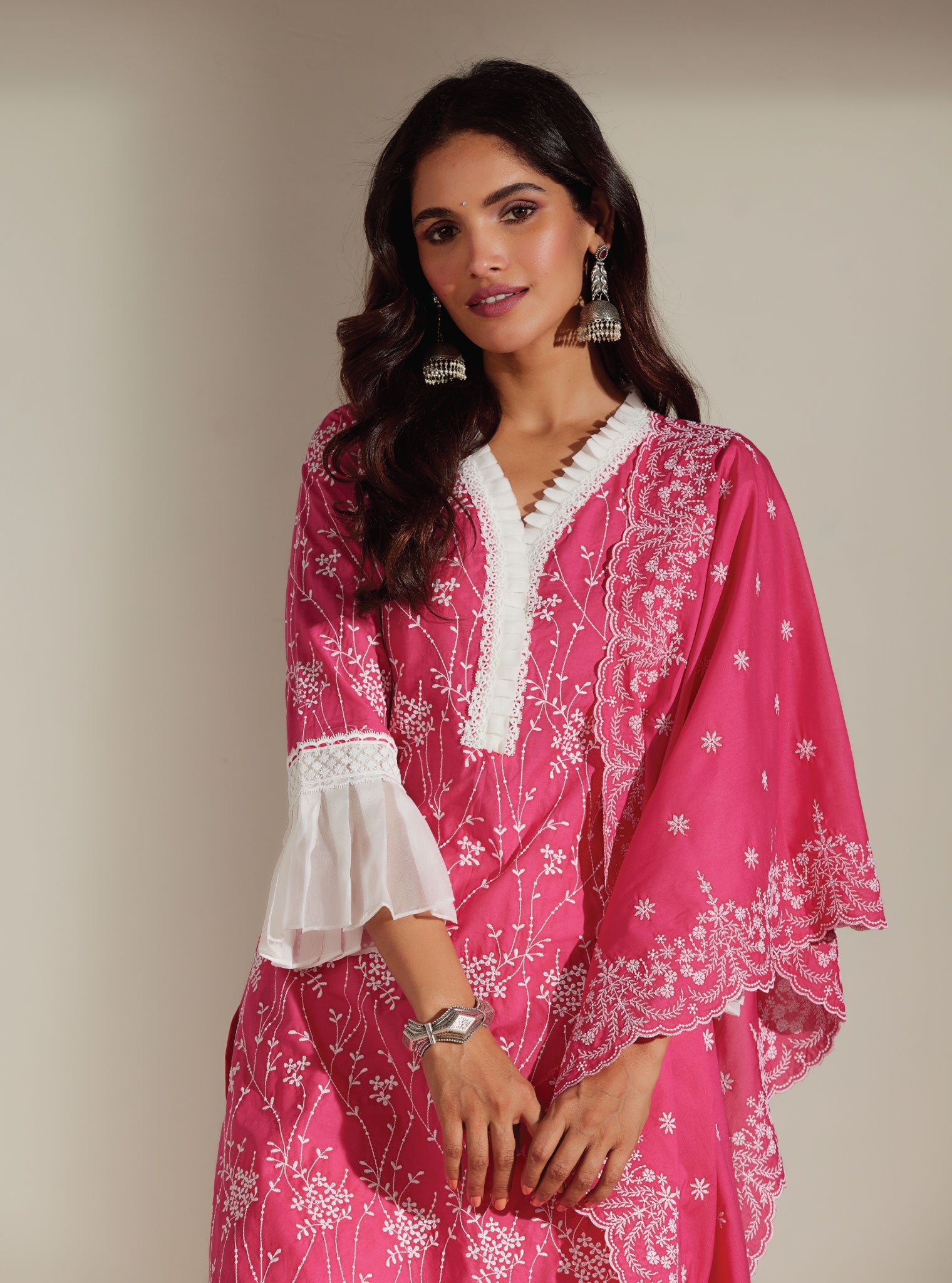 Mulmul Supima Cotton Carmen Pink Kurta
