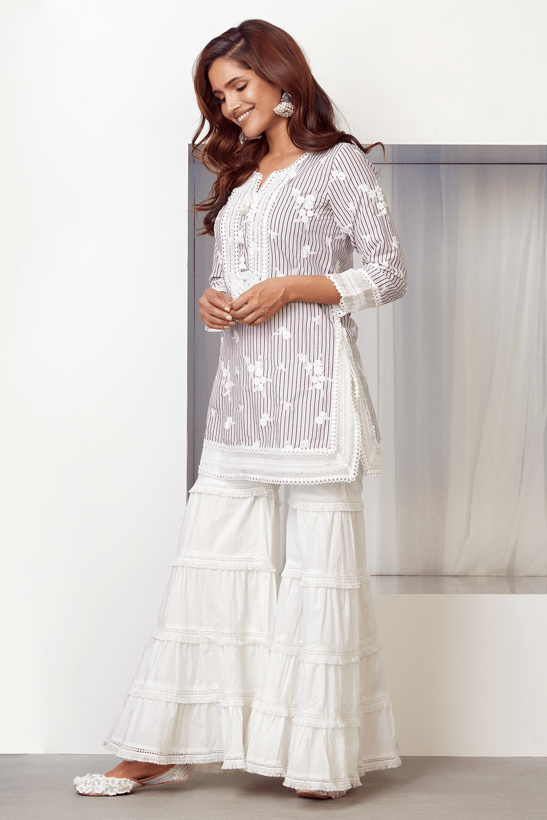 Chelsea Supima Cotton Pink Kurta with Garara Set