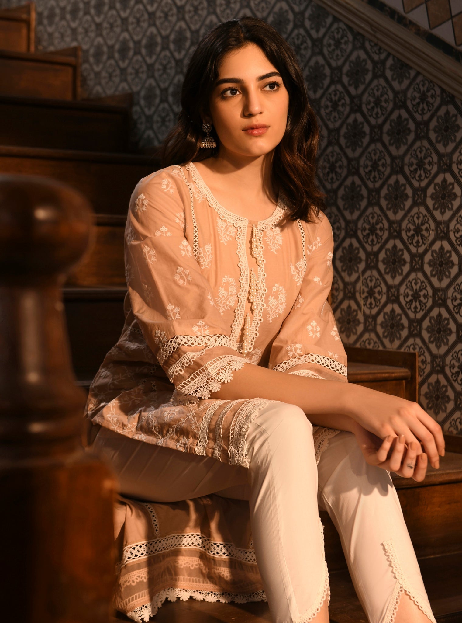Mulmul Supima Cotton Darya Beige Kurta