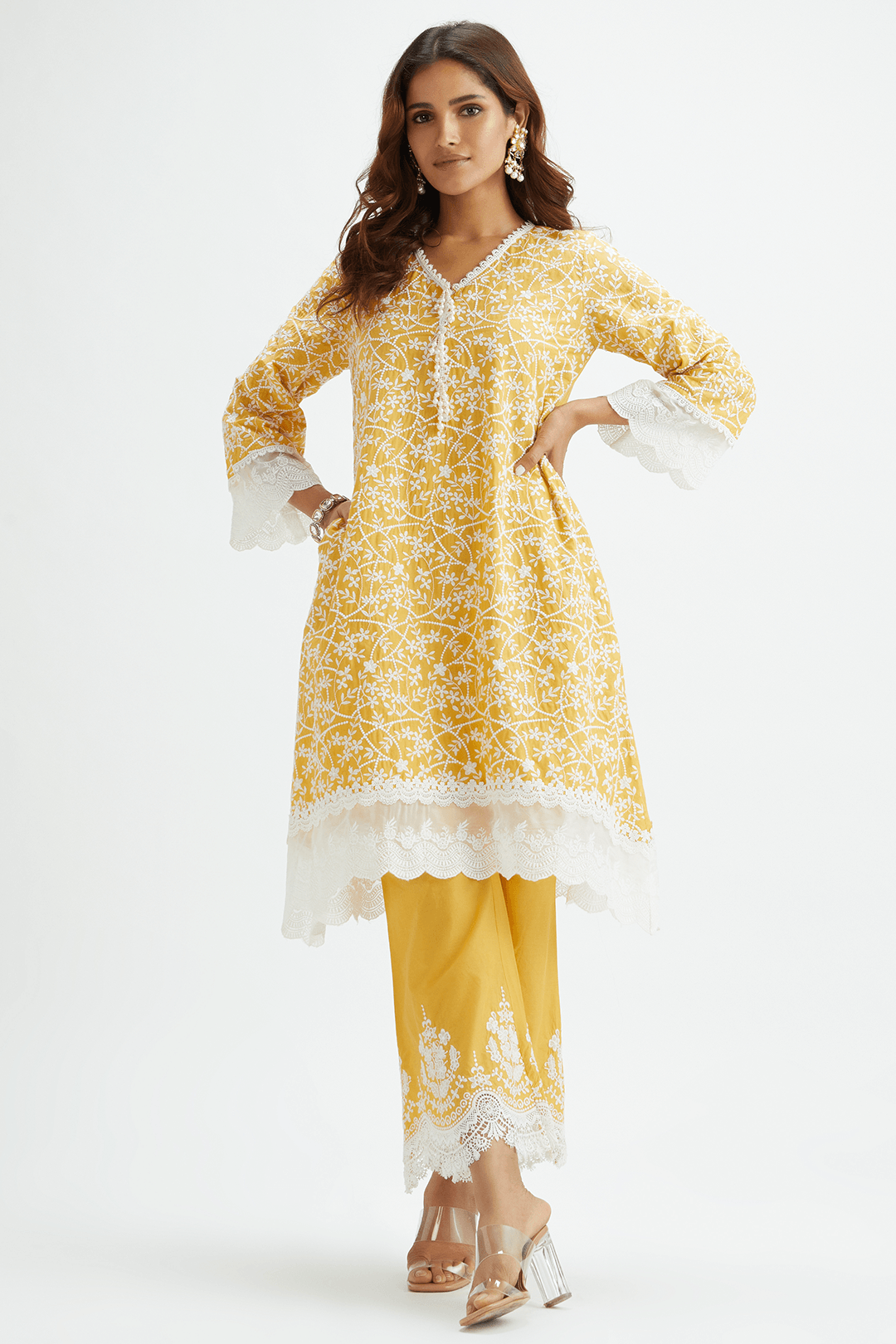 Humming Bird Mustard Kurta