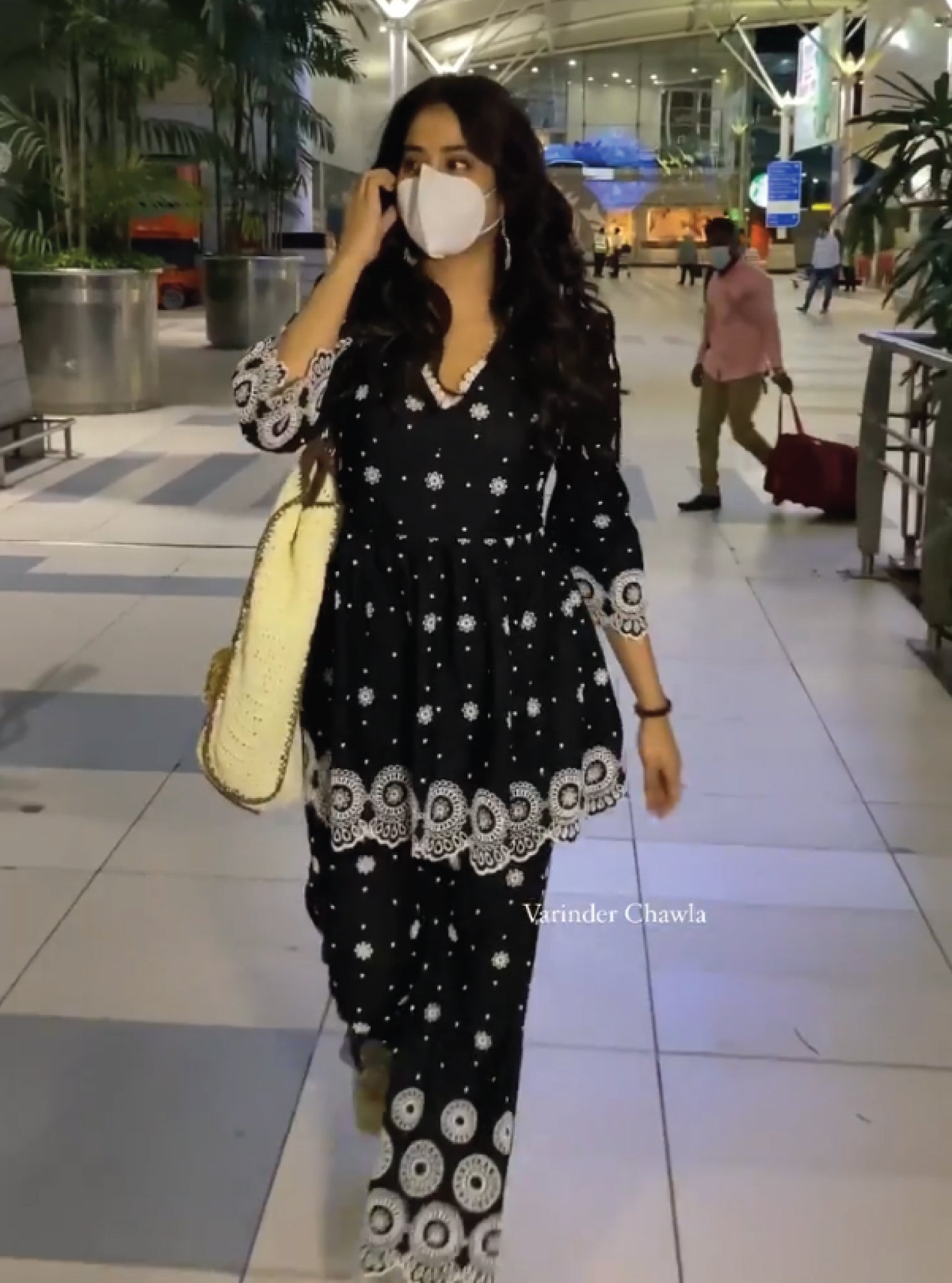 Aurelia Supima Cotton Black Top with Bell Bottom Set