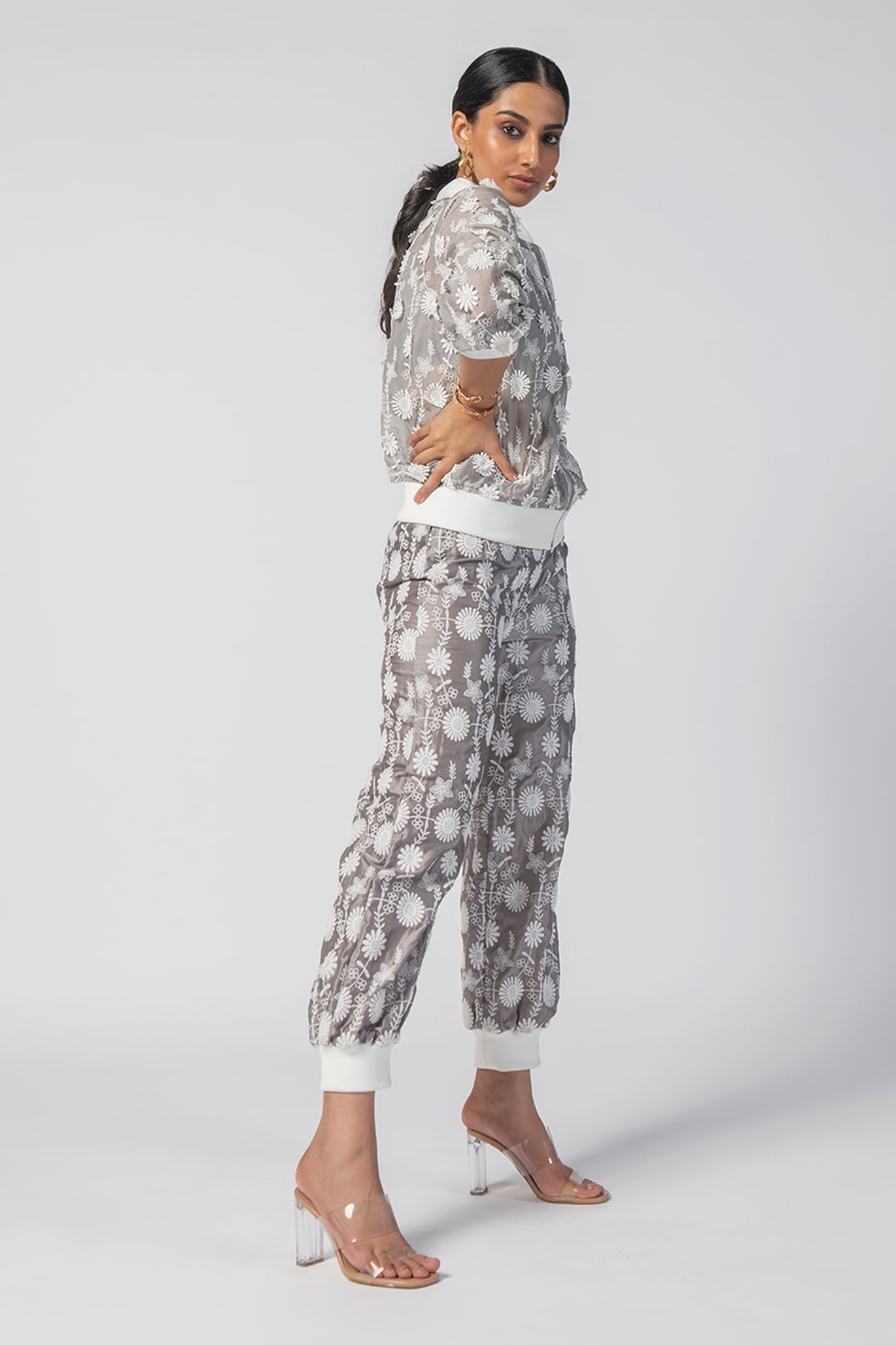 Mulmul Organza Juniper Grey Pant