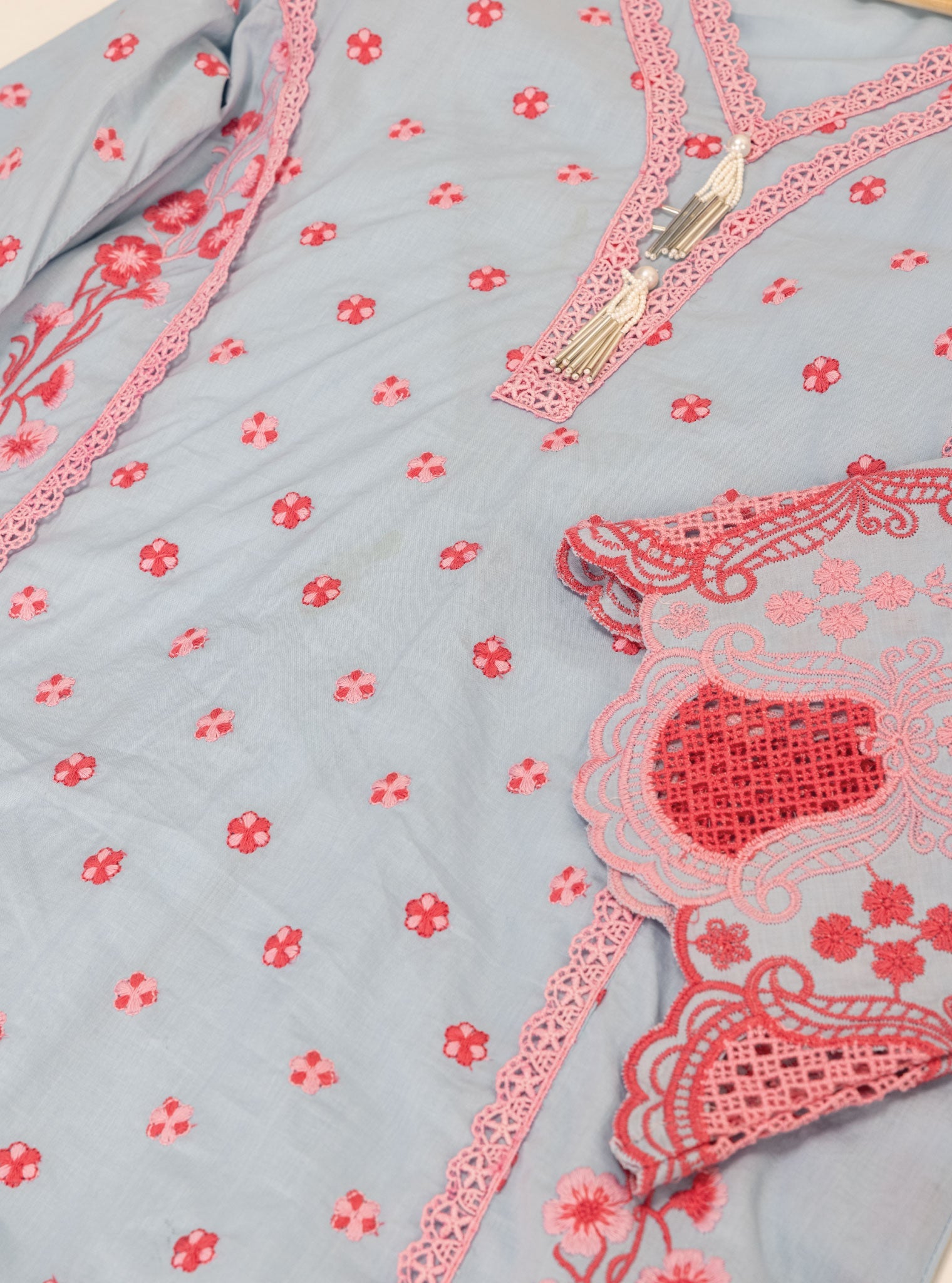 Mulmul Supima Cotton Kalsi Blue Kurta