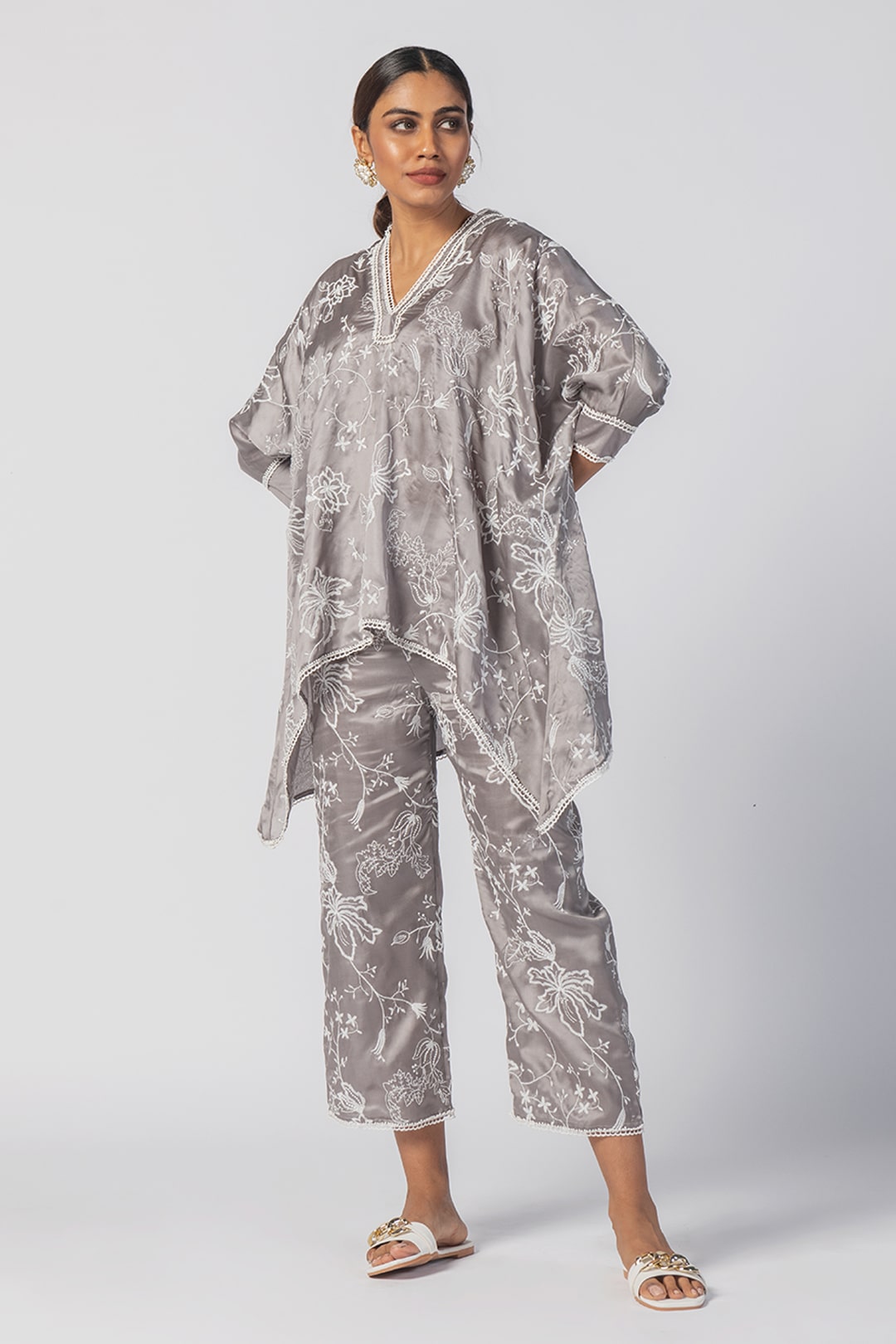 Mulmul Cupro Lonain Grey Top