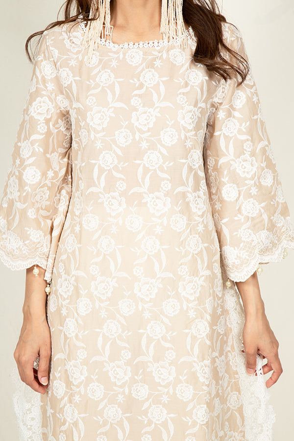 Rosebud Kurta Beige