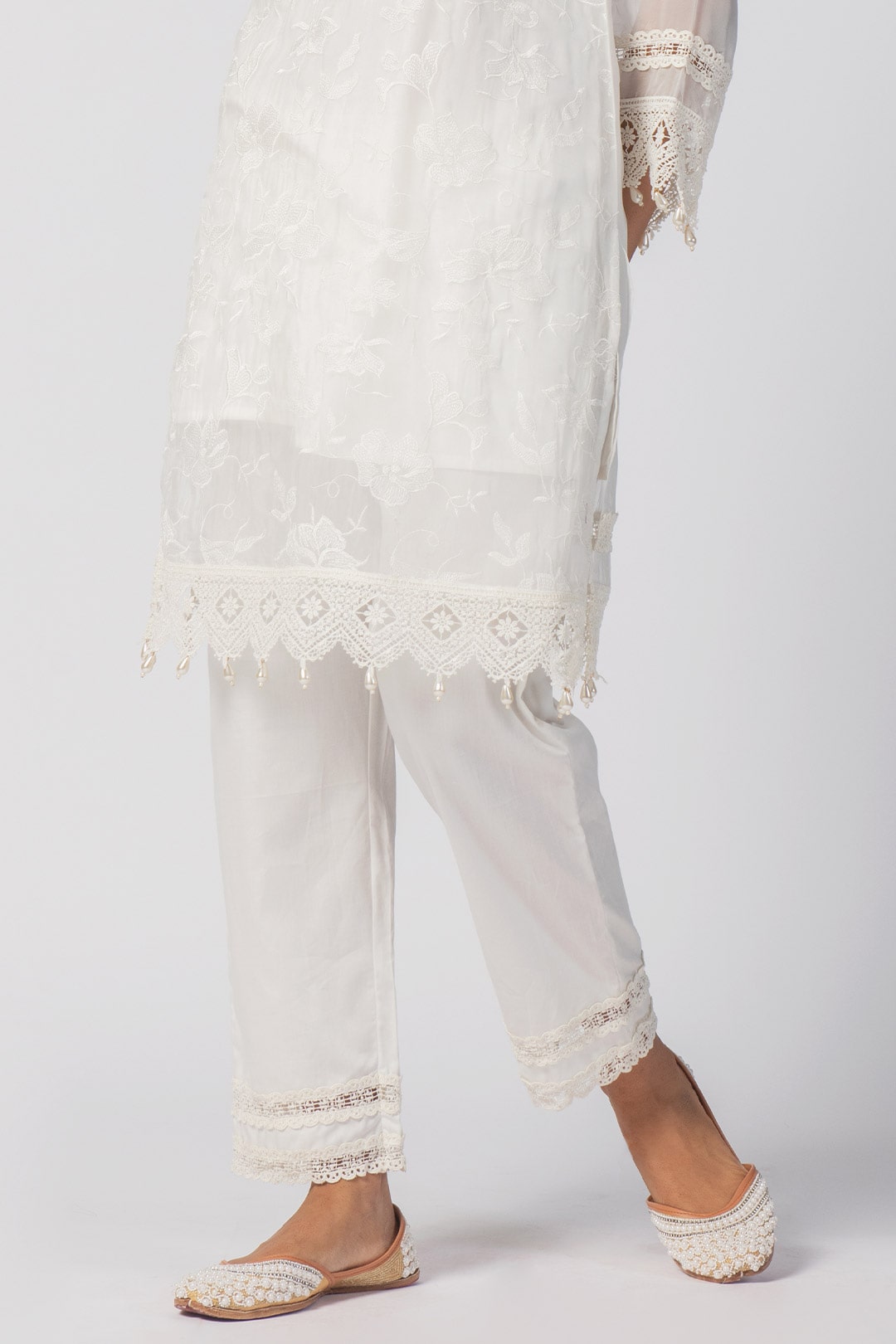 Mulmul Supima Cotton Maisy Off White Pant