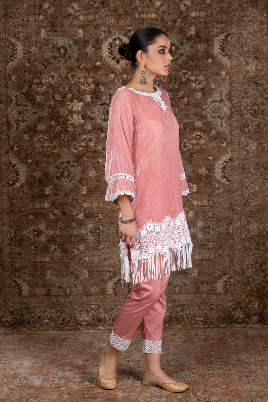 Makhmal Fern Kurta with Pyajama