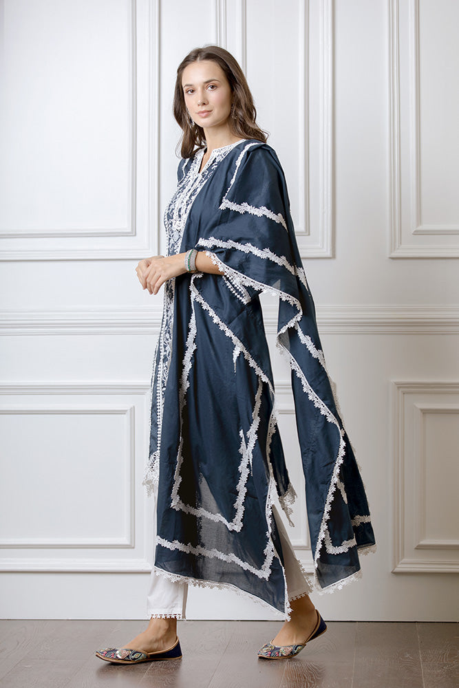 Zinnia Kurta and Double Lace Pyajama