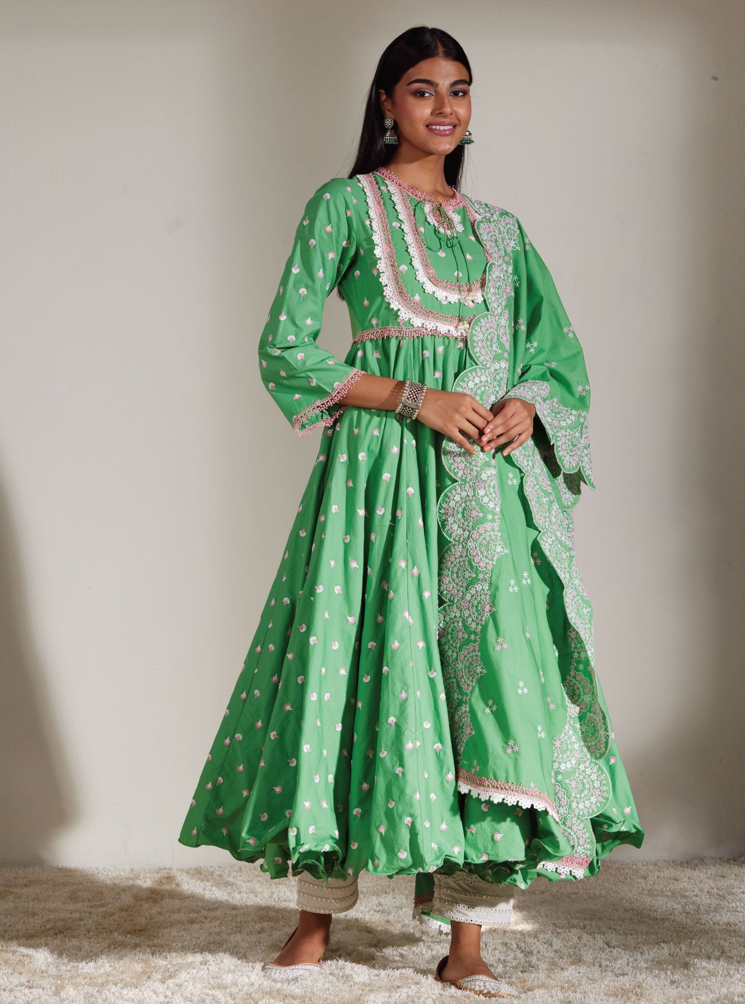 Mulmul Supima Cotton Nadine Anarkali Kurta