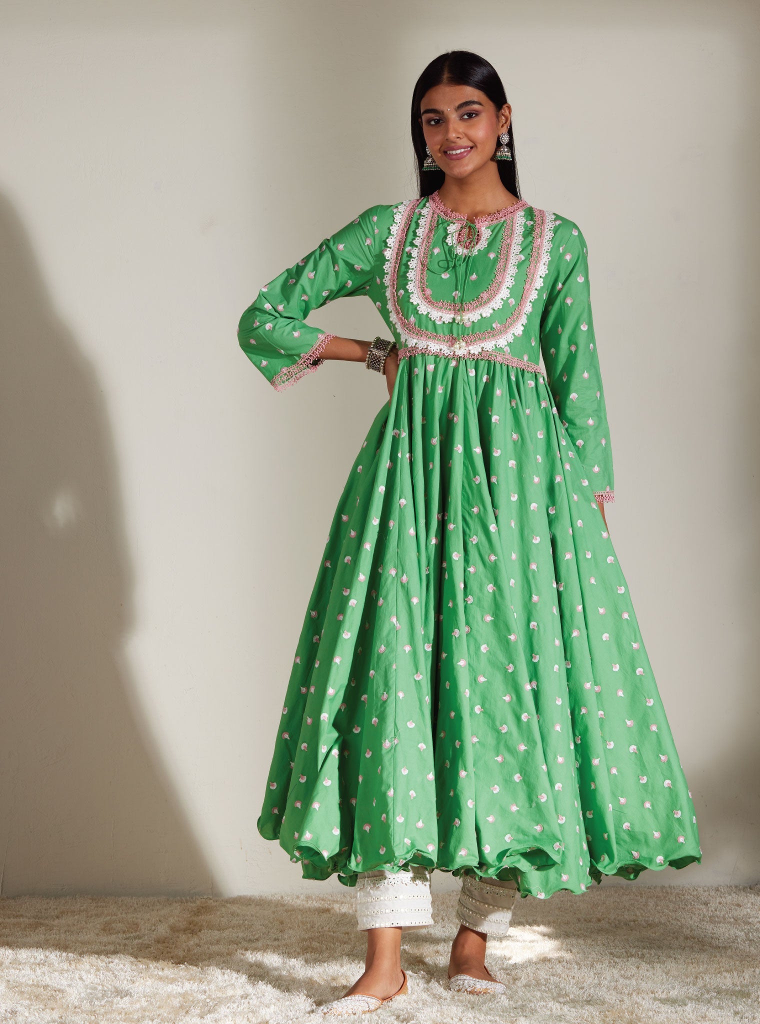 Mulmul Supima Cotton Nadine Anarkali Kurta