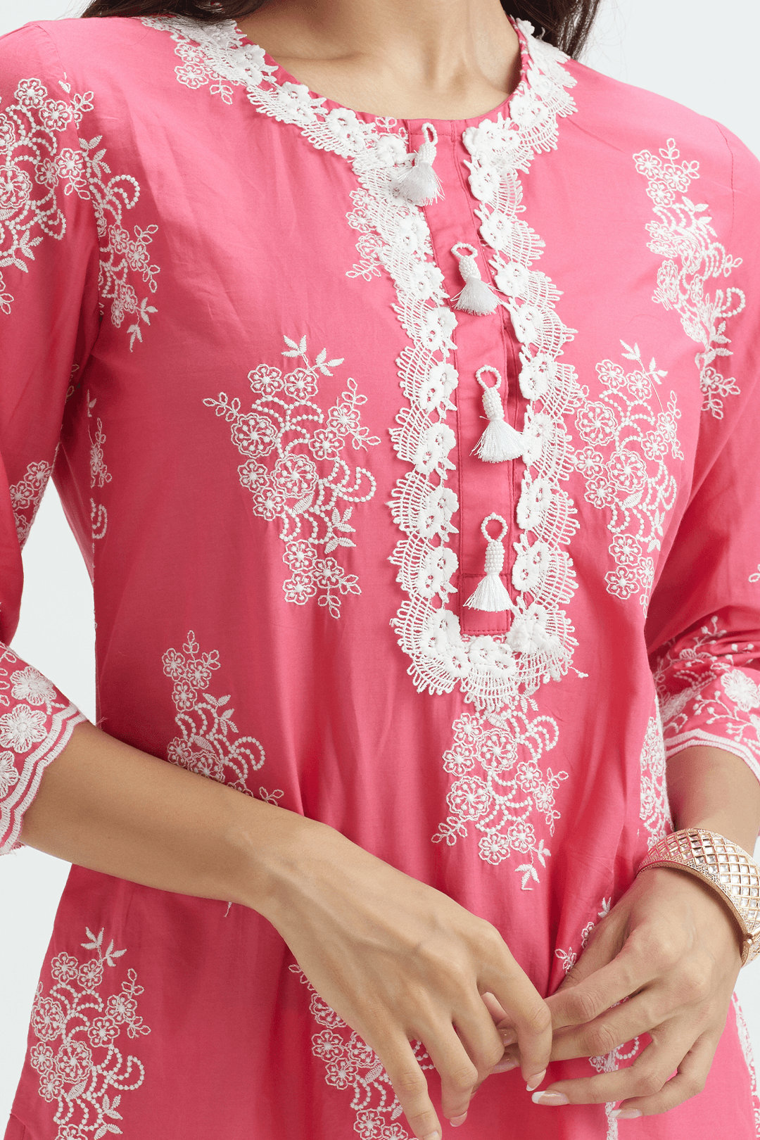Perla Supima Cotton Pink Kurta set