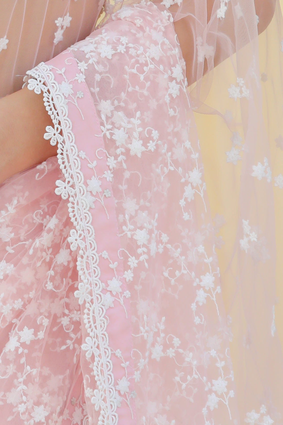 Net Embroidered Saree