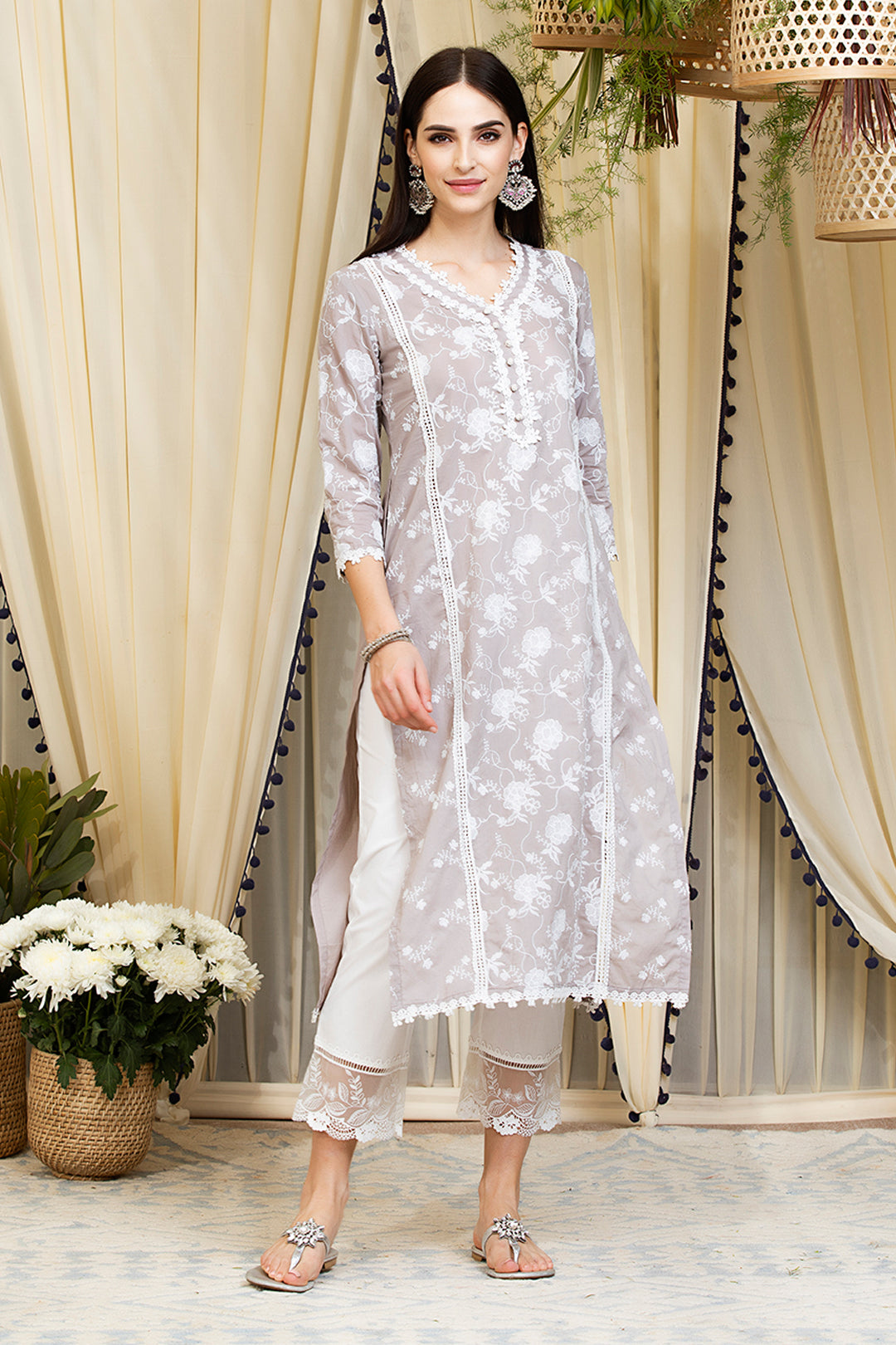 Mulmul Supima Cotton Rosetta Kurta