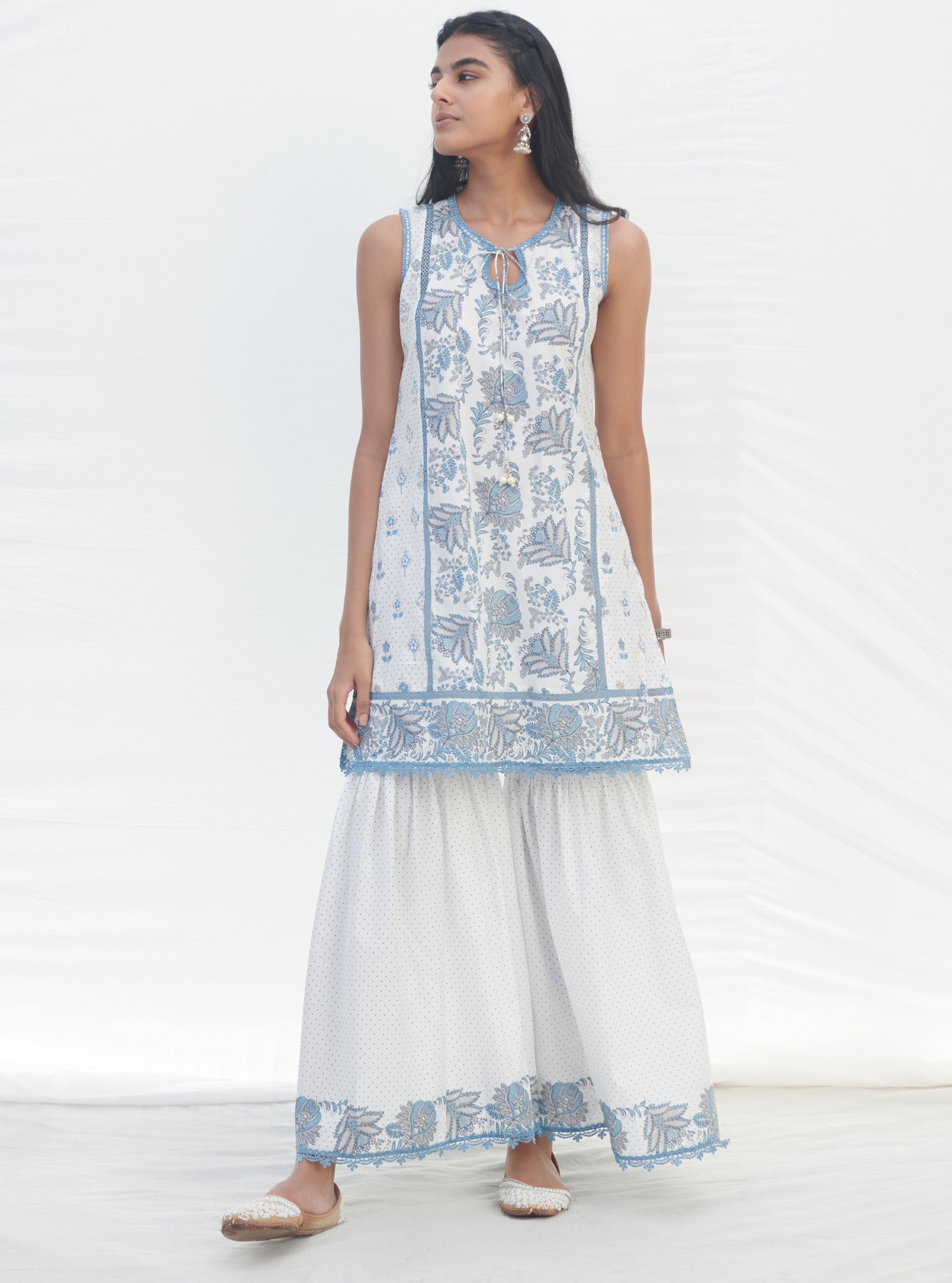 Sakura Supima Cotton Blue Kurta Set