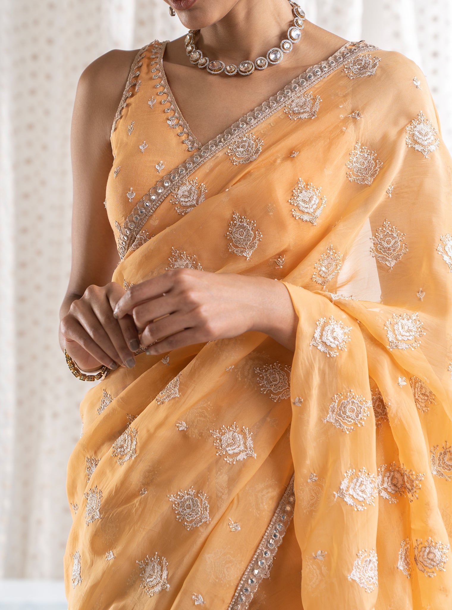 Savani Organza Orange Saree
