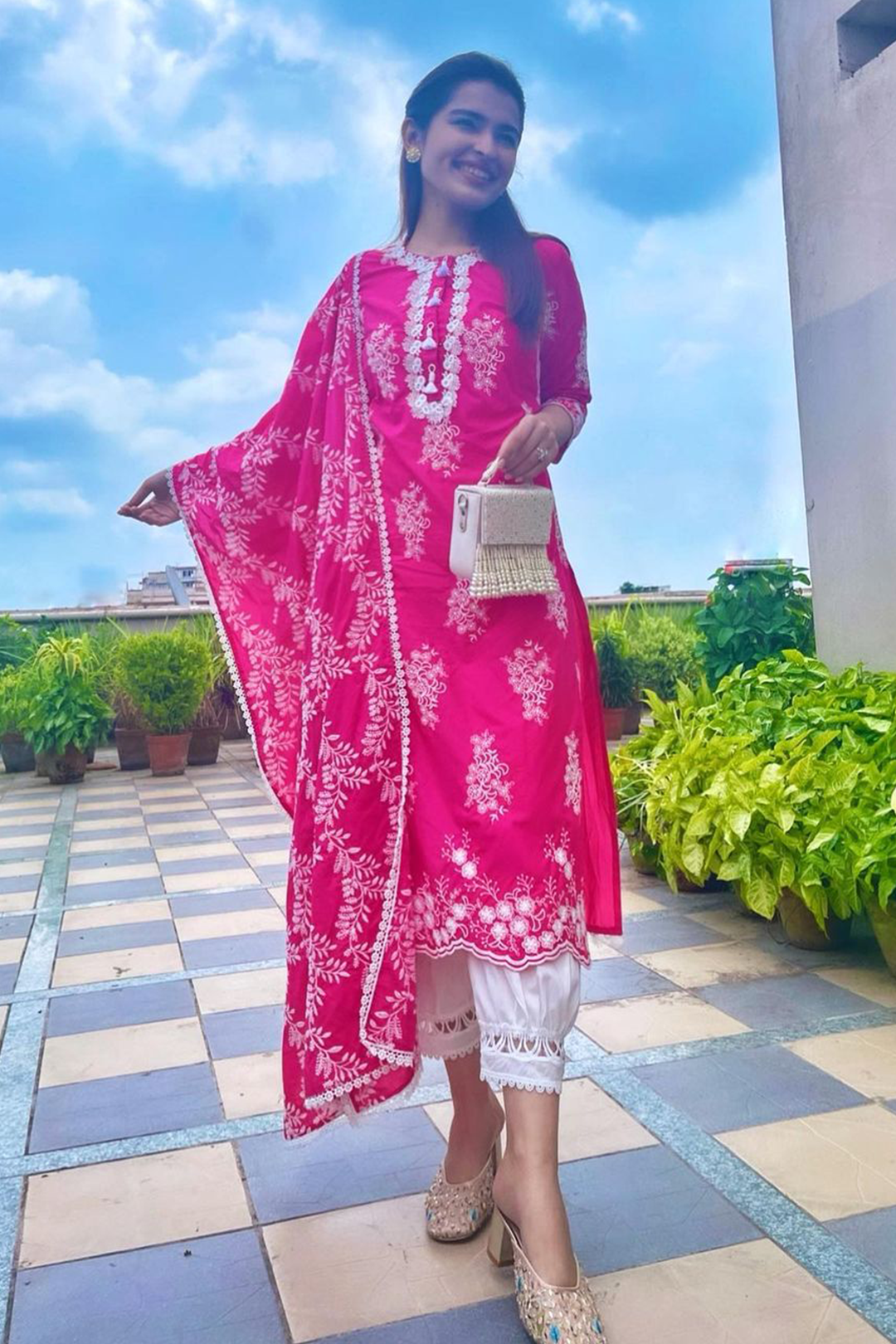 Perla Supima Cotton Pink Kurta set