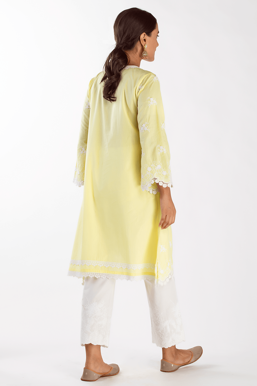 Mulmul Supima Cotton Stella Yellow Kurta