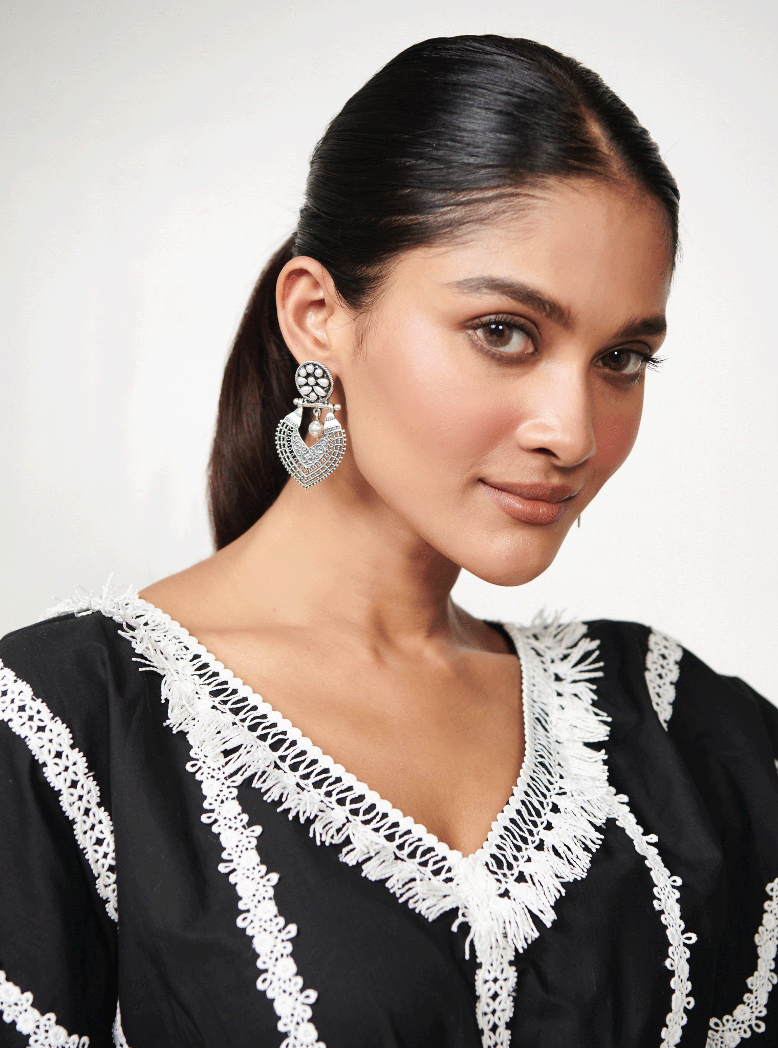 Mulmul Supima Cotton Vivian Black Kaftan