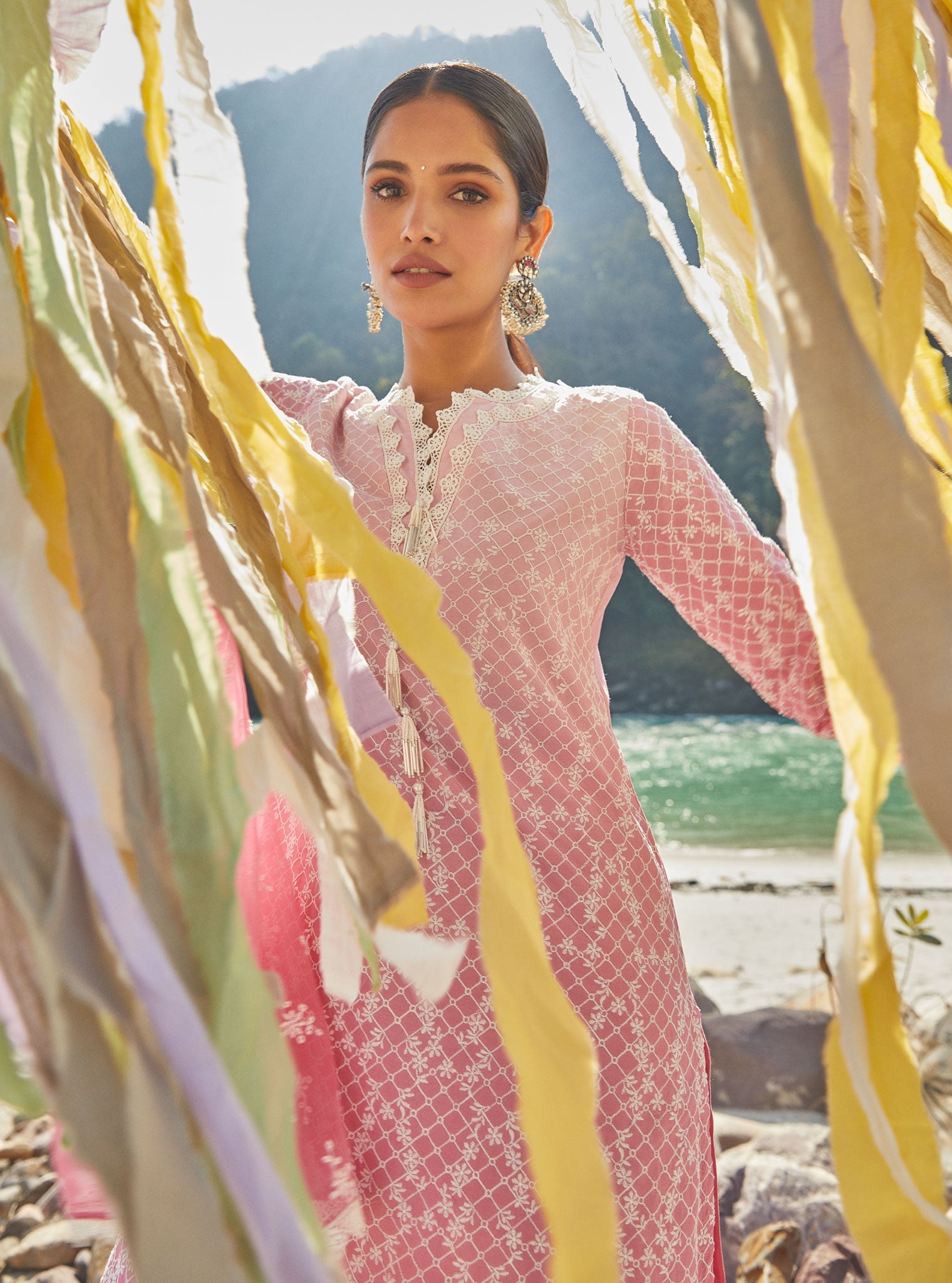 Venna Supima Cotton Pink Kurta Set