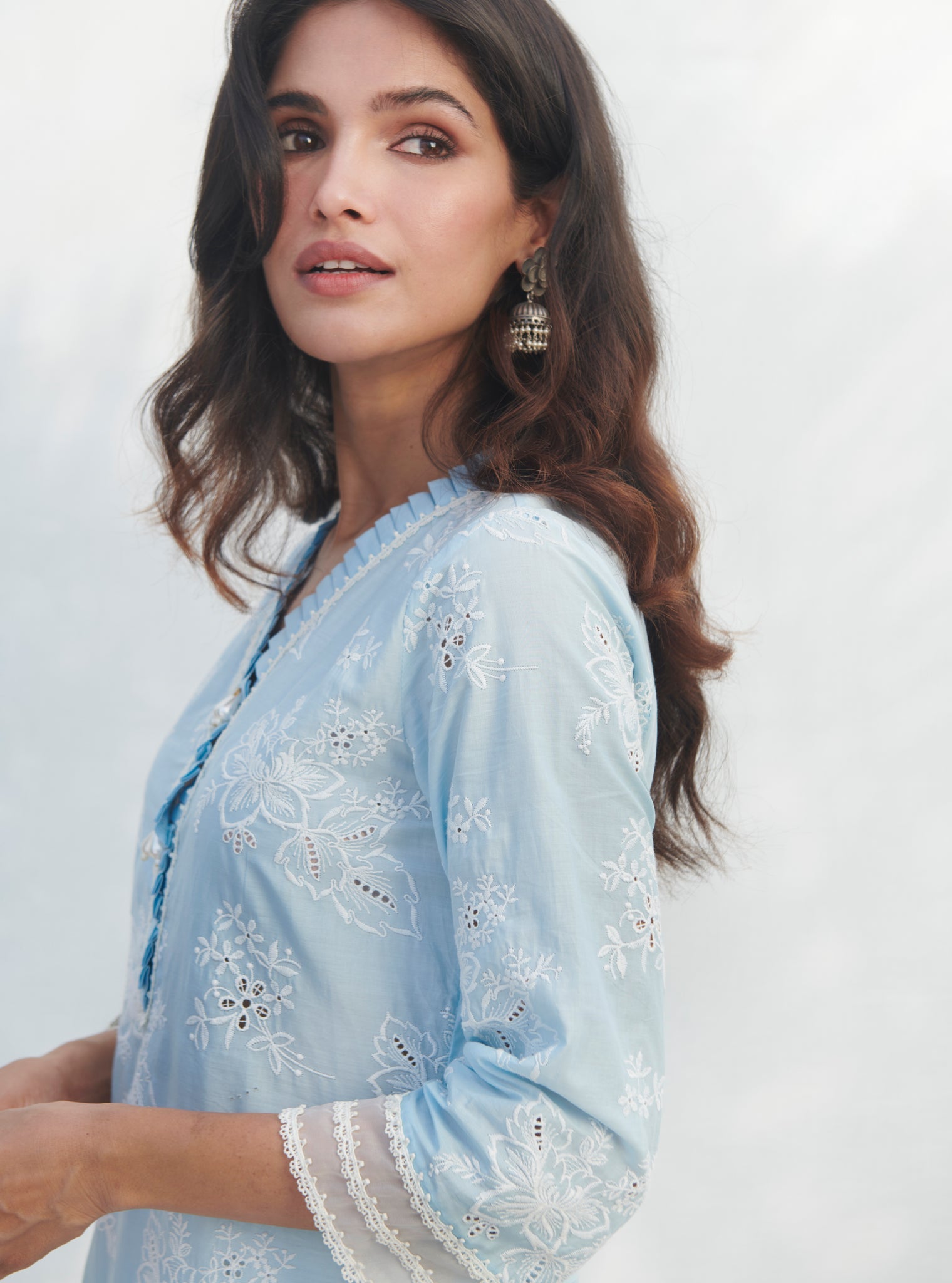 Verlem Supima Cotton Blue Kurta Set