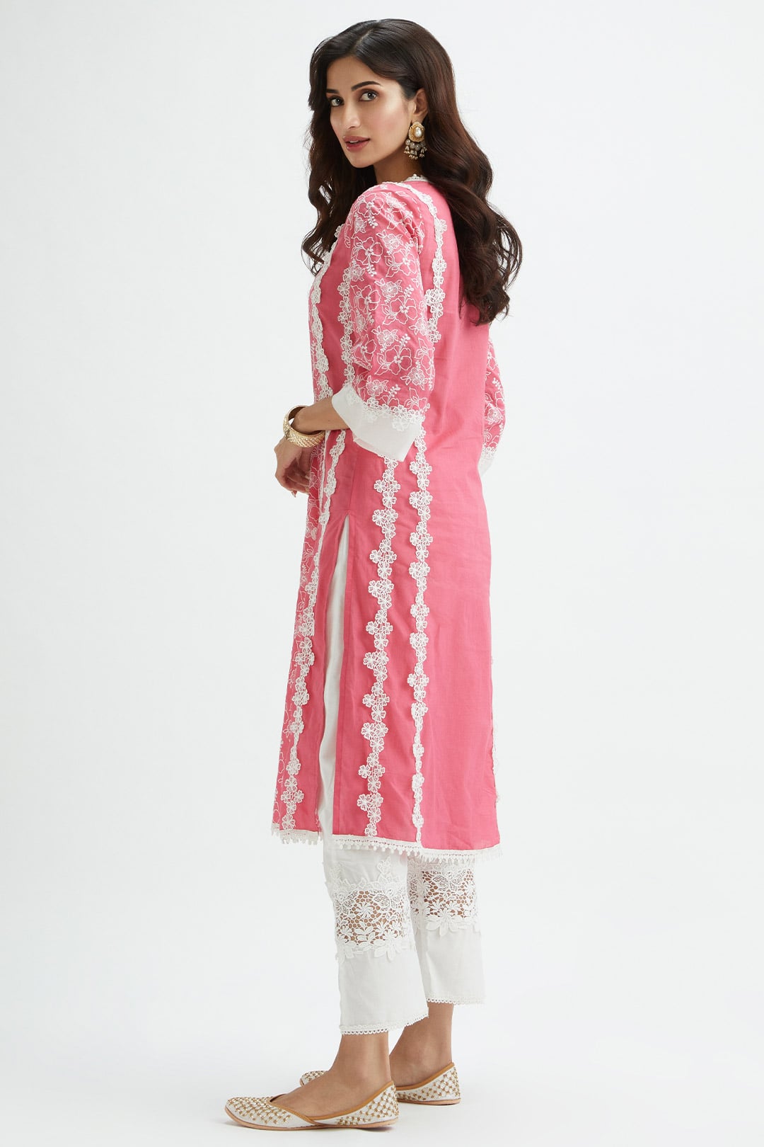 Mulmul Supima Cotton Vireo Fuchsia Kurta