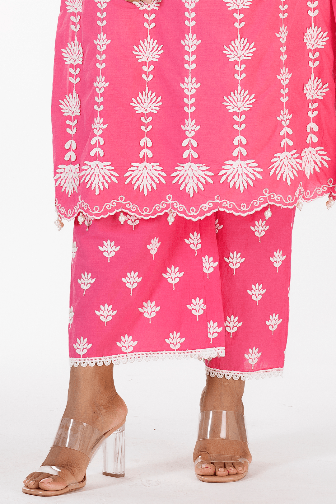 Mulmul Supima Cotton Zaira Fuchsia Palazzo