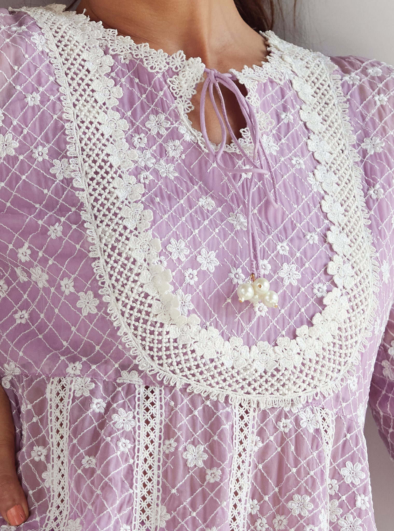 Zola Organza Lilac Anarkali Set