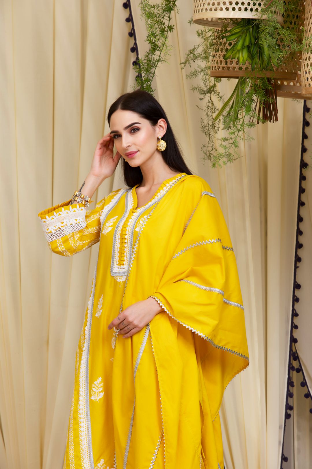 Mulmul Cotton Amelia Kurta With Amelia Pyajama