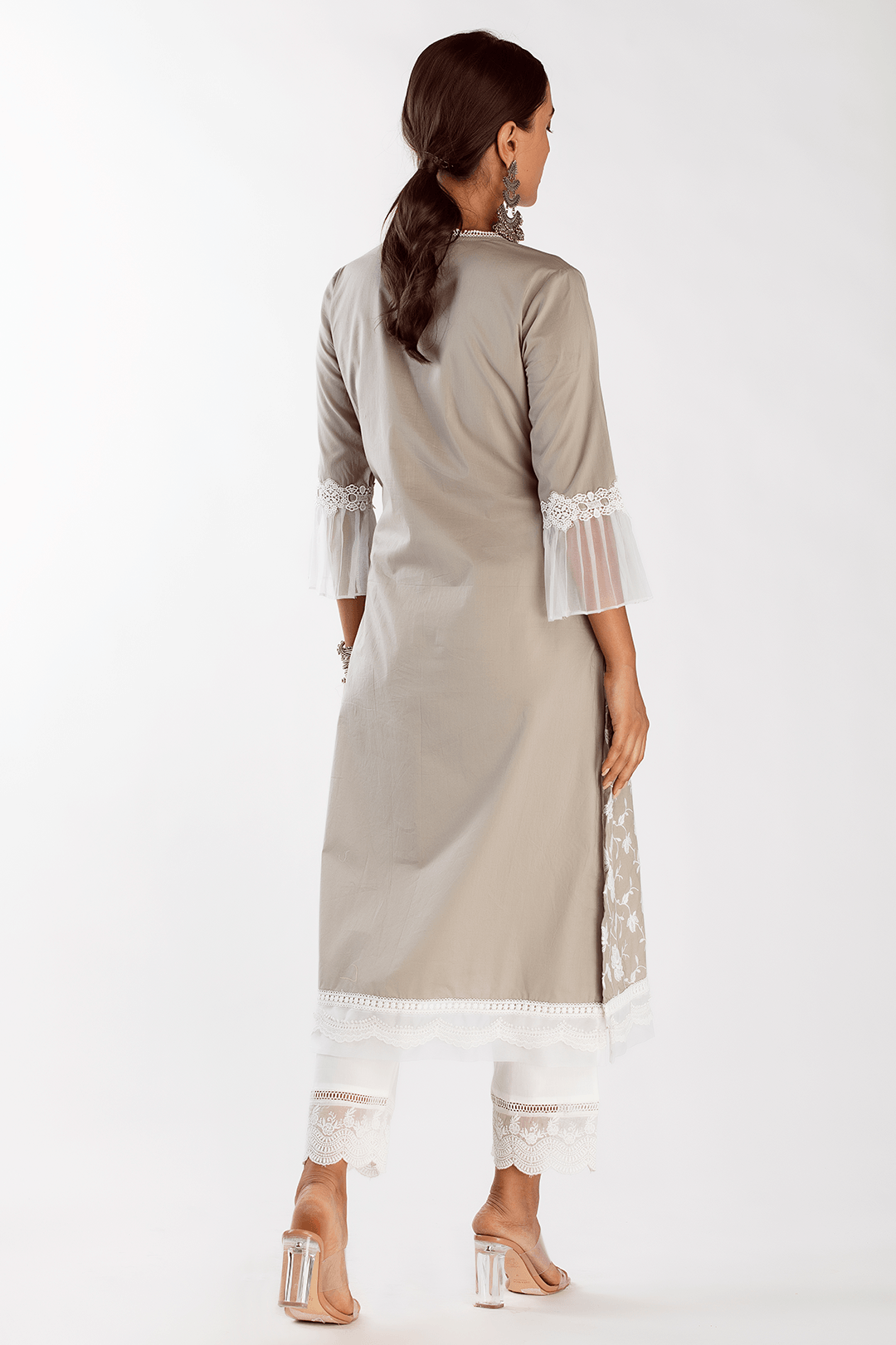 Mulmul Supima Cotton Dusk Grey Kurta