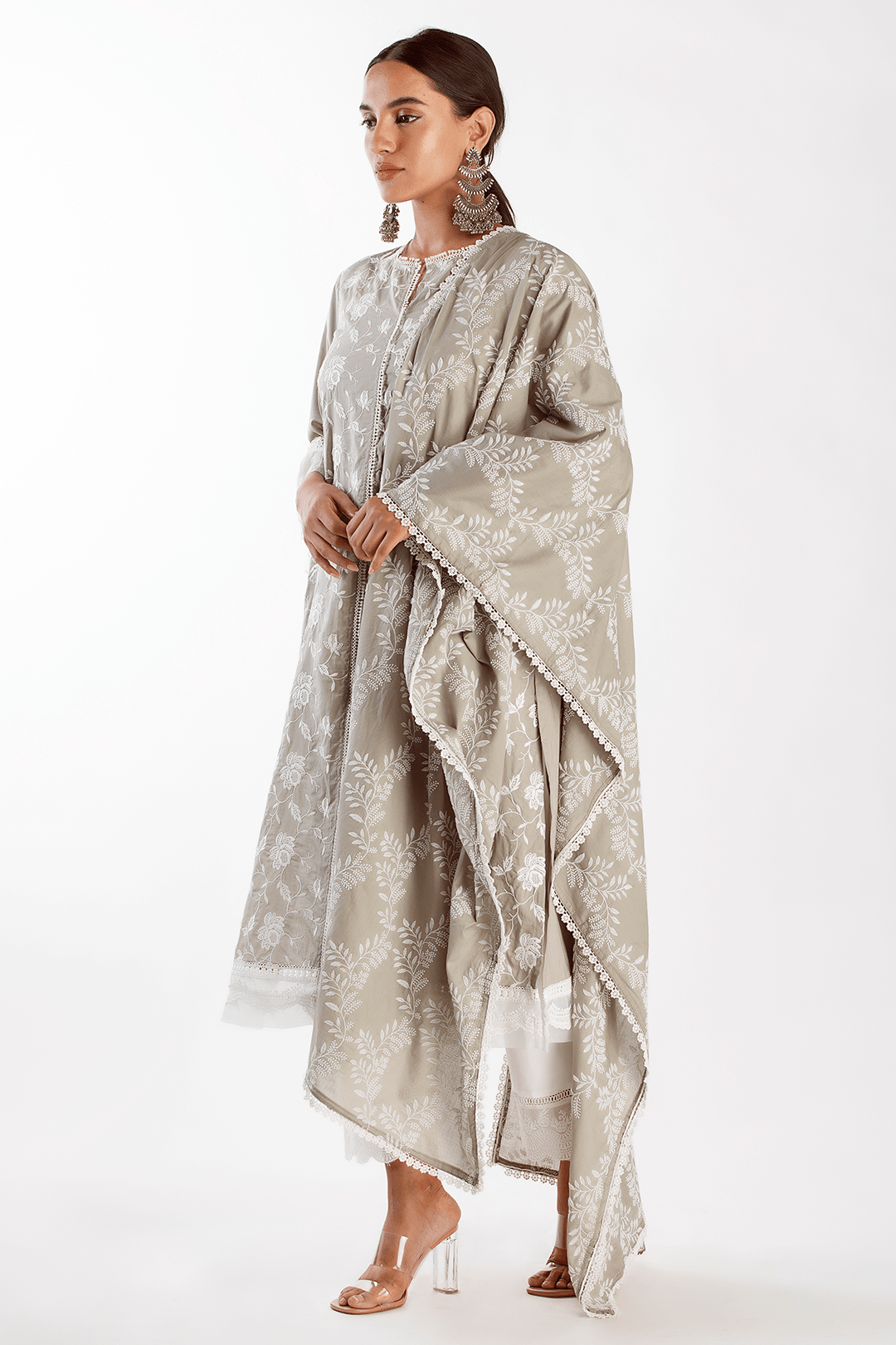 Mulmul Supima Cotton Dusk Grey Kurta