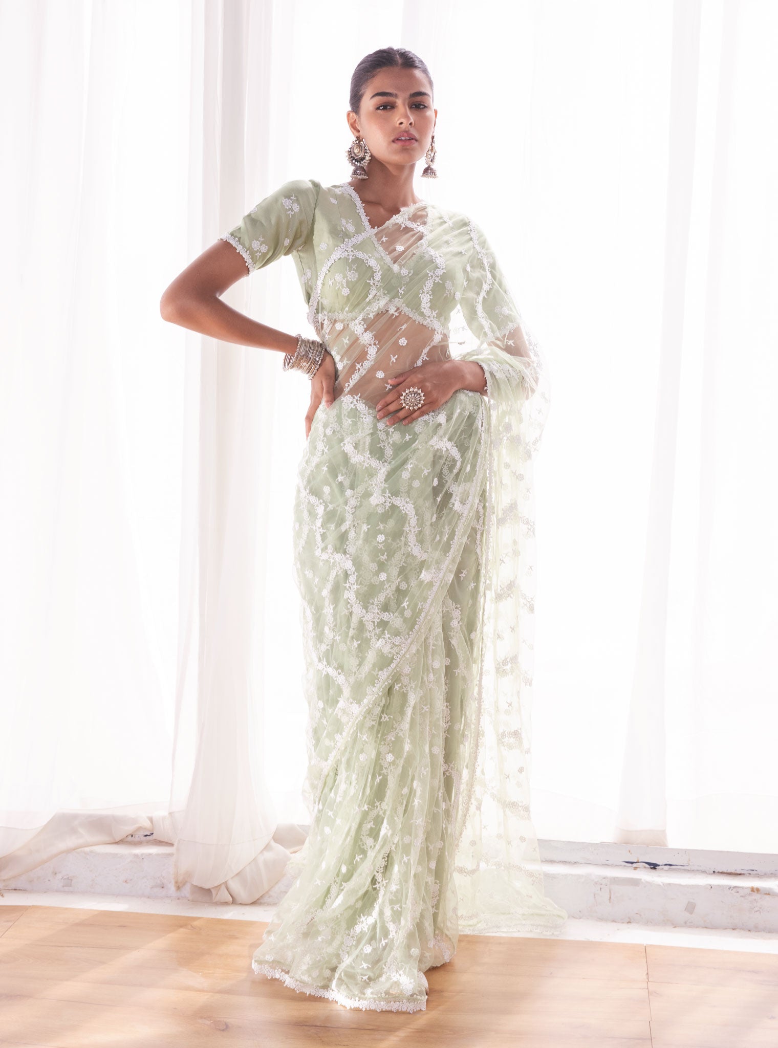 Kolli Net Green Saree