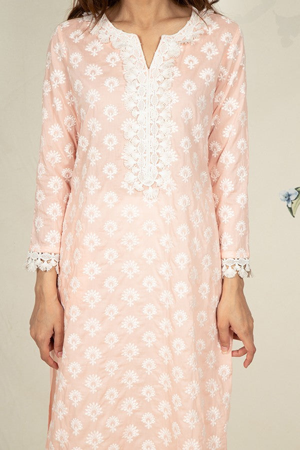 Holly Kurta Peach and Tassel Pyajama