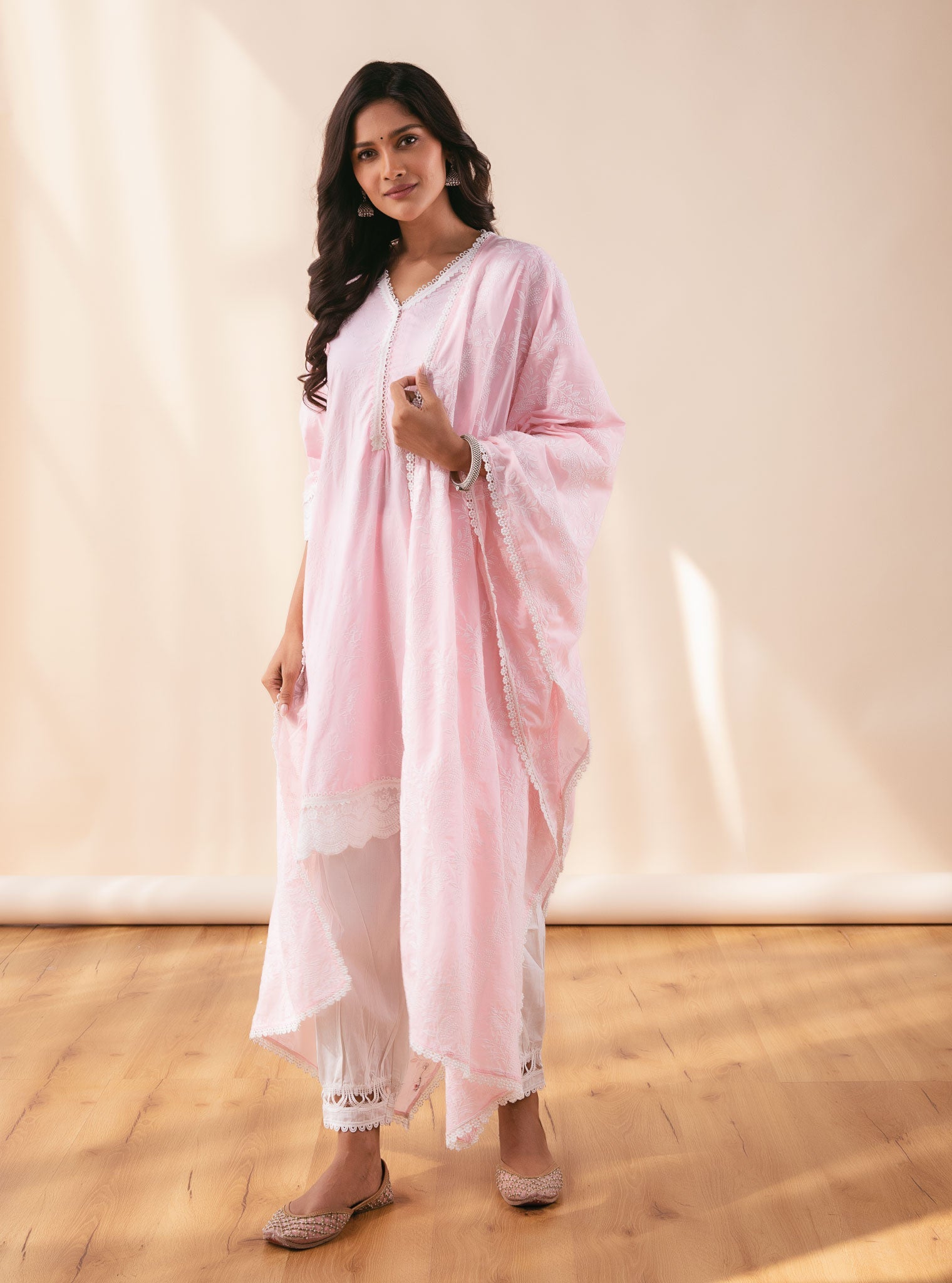 Mulmul Supima Cotton Pixie Pink Kurta